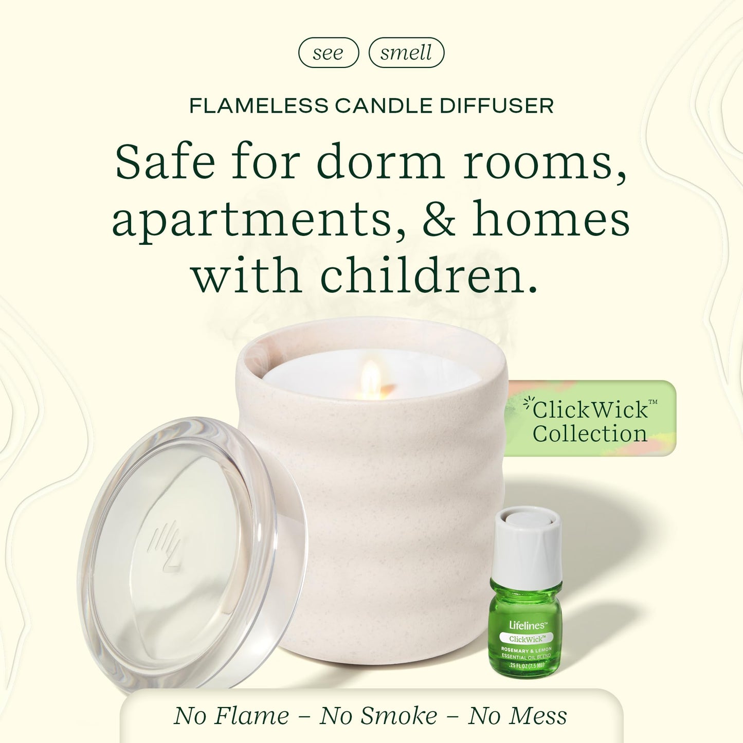 Essential Oil Diffuser with Flameless Candle Design