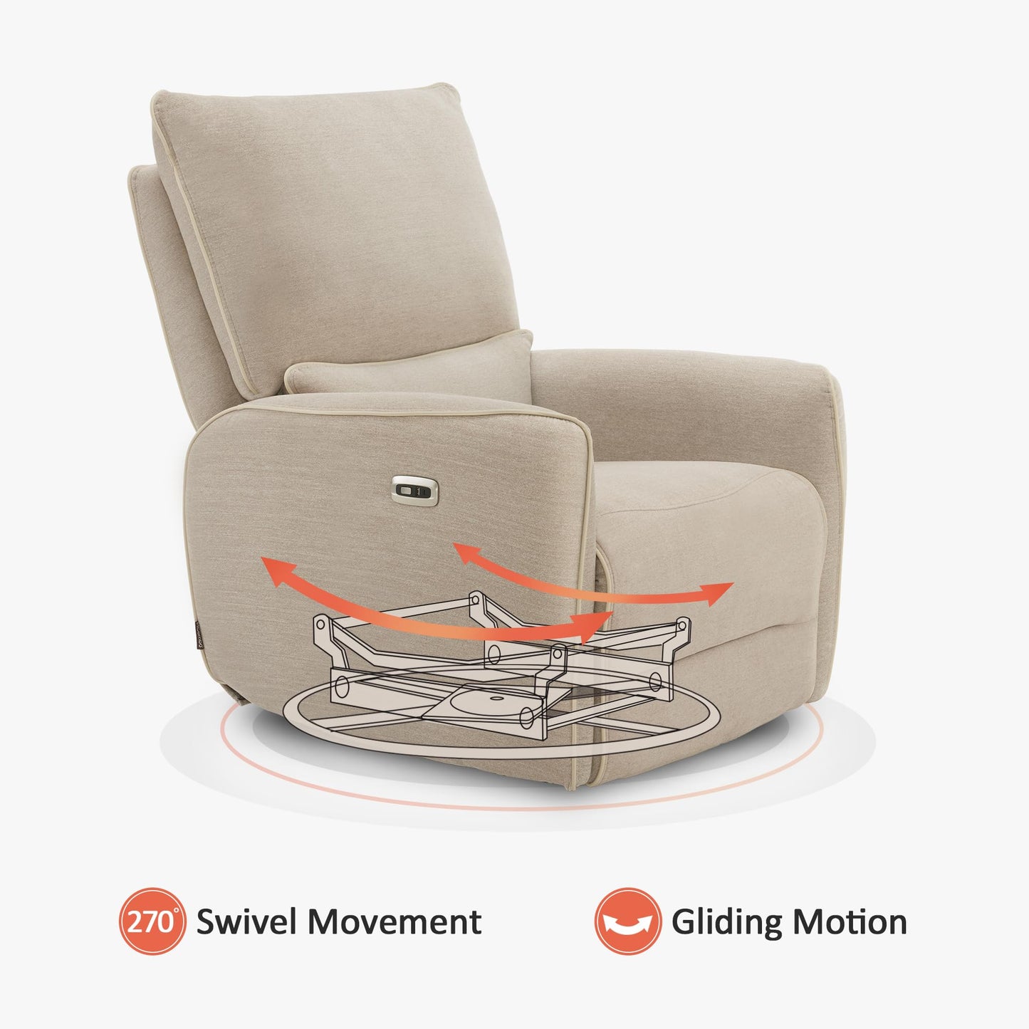 Electric Swivel Glider with USB Charging Ports