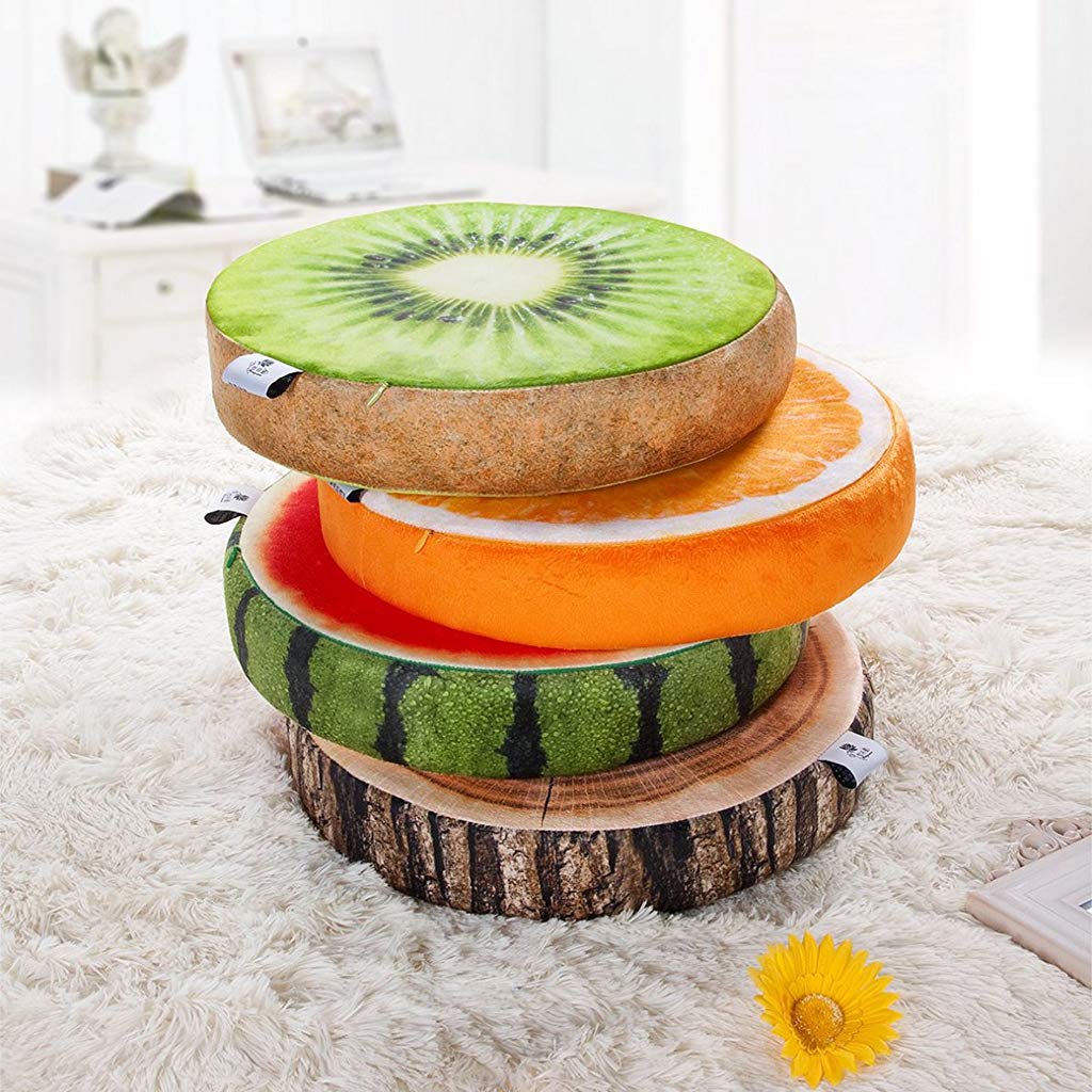 Round Plush Wood Log Floor Cushions