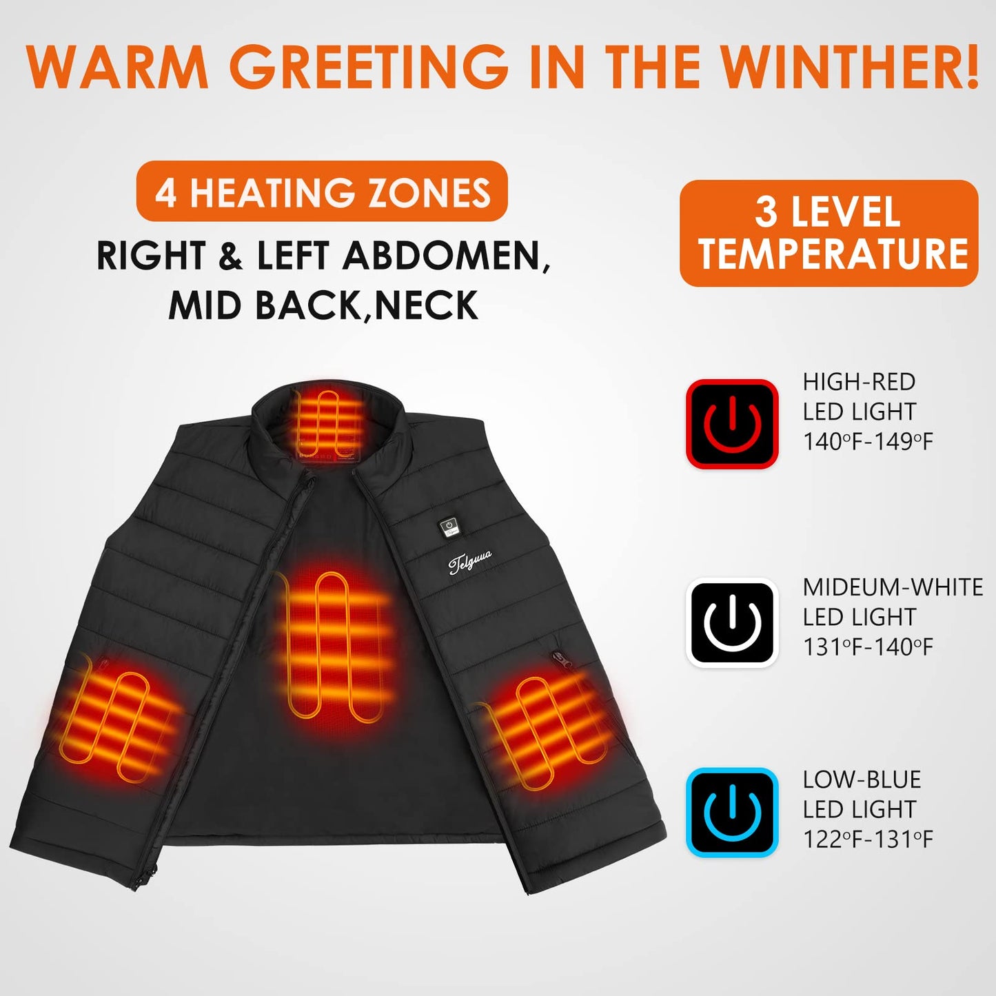 Men's Heated Vest with Battery Pack Included