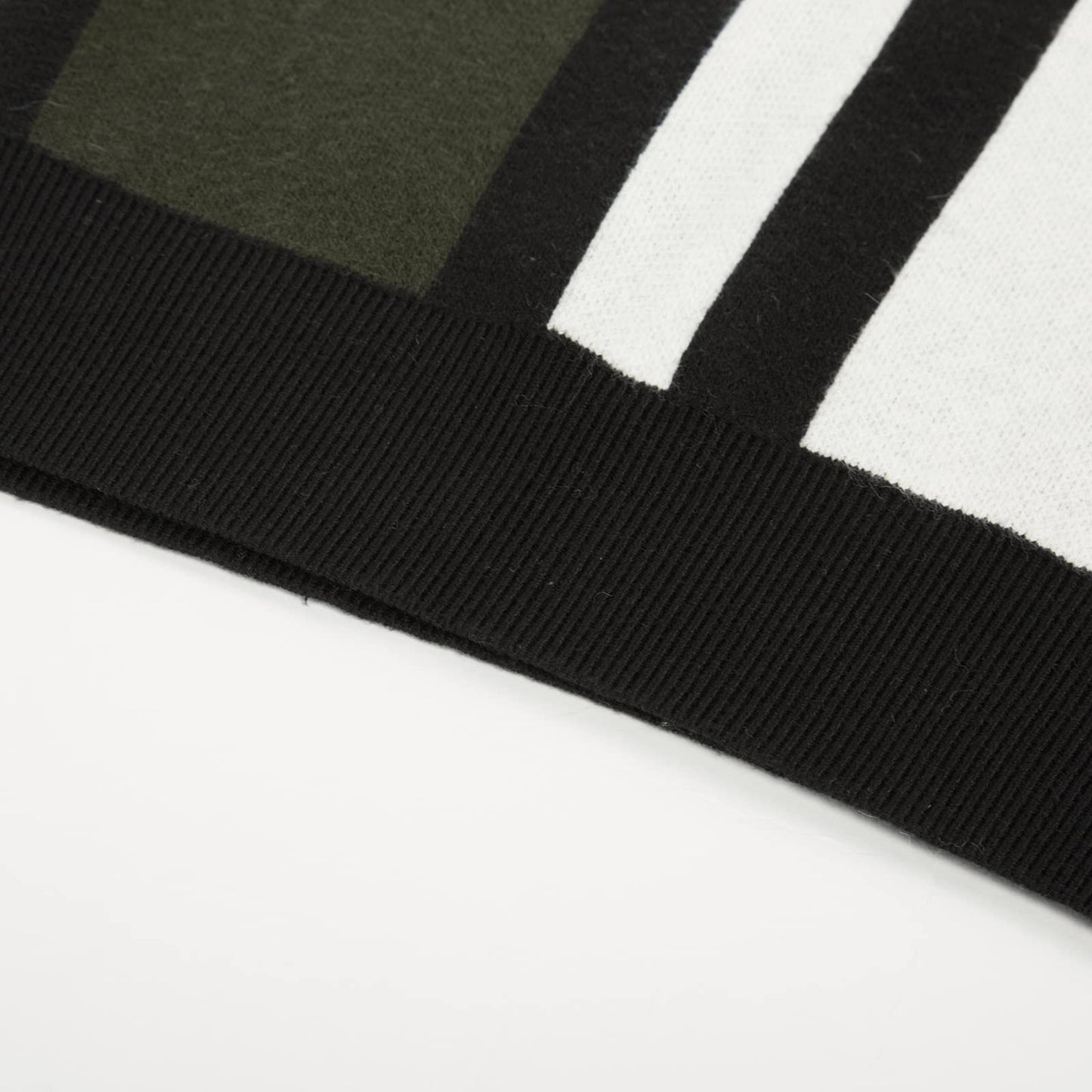 Men's Striped Mockneck Color Block Sweater