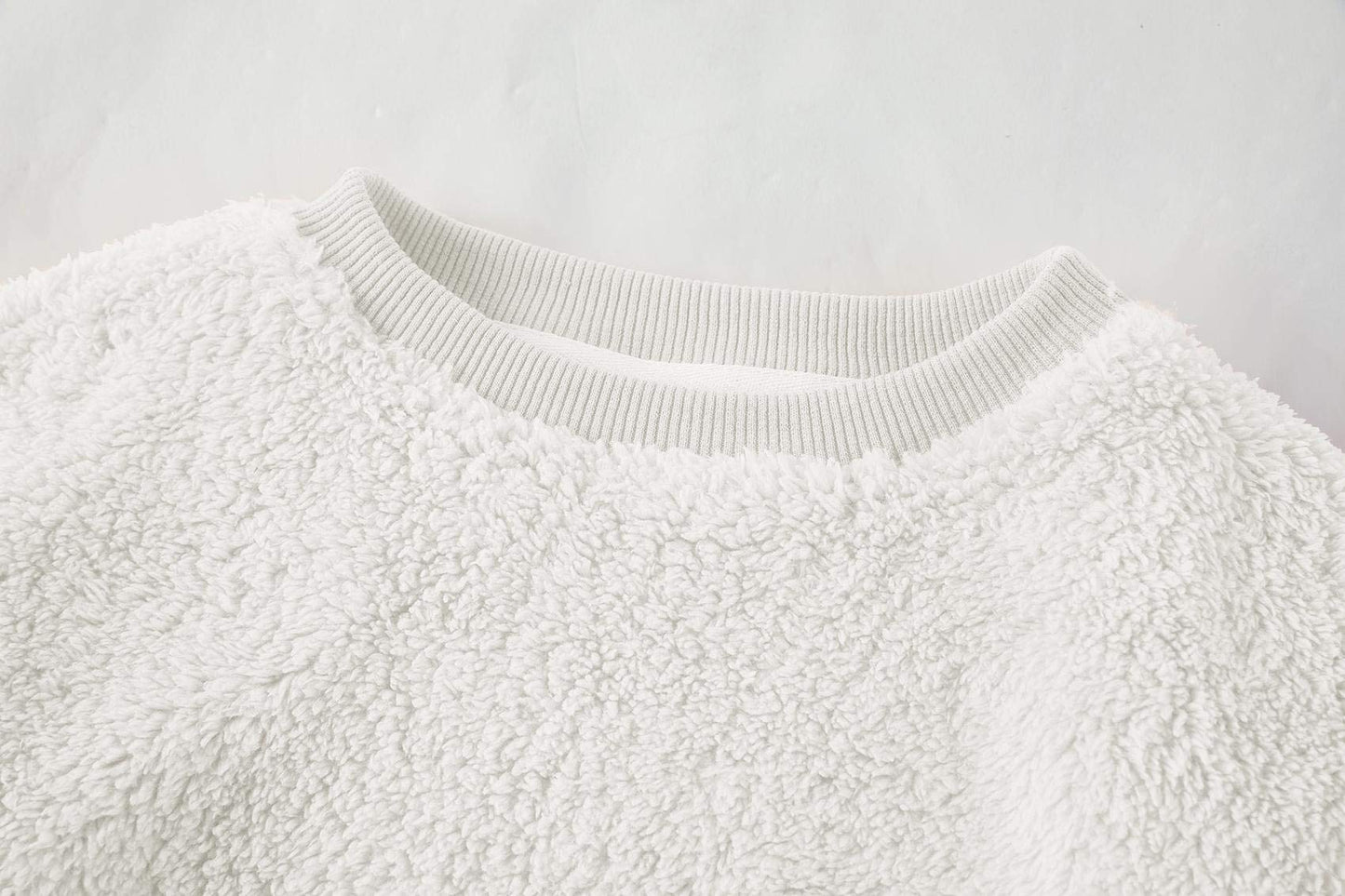 Kid's Fuzzy Sherpa Pullover Crew Neck Sweatshirt