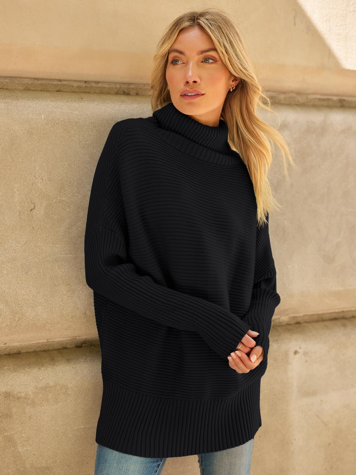 Women's Oversized Knit Turtleneck Sweater