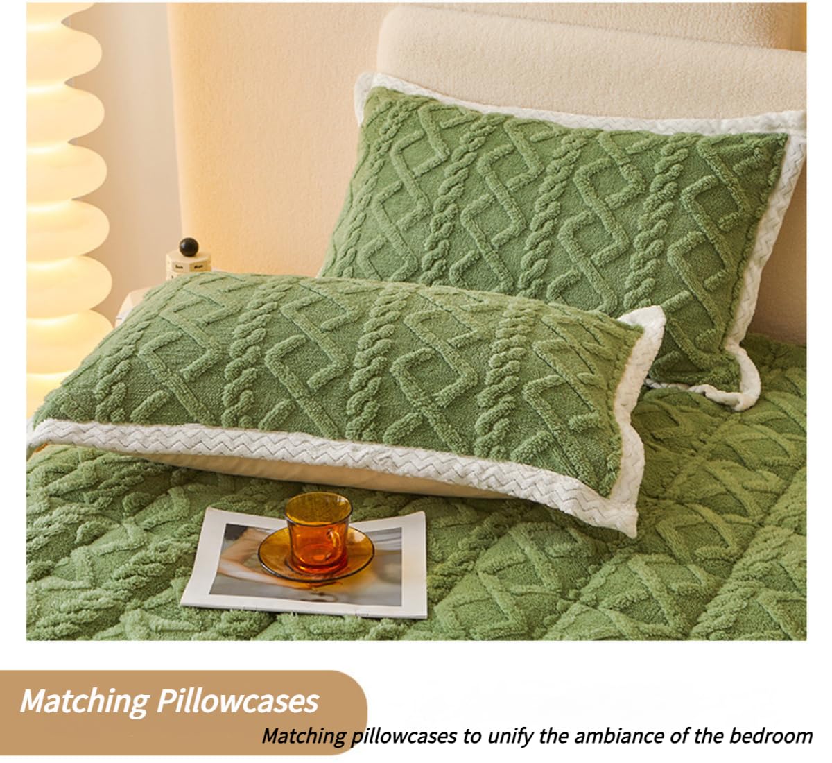 Fitted Cable Knit Pattern Mattress Cover