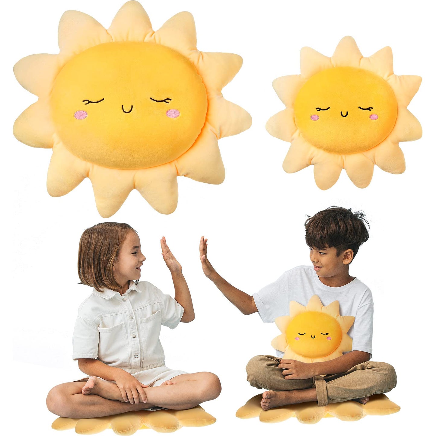 2-Piece Sun Shaped Plush Throw Pillow Set