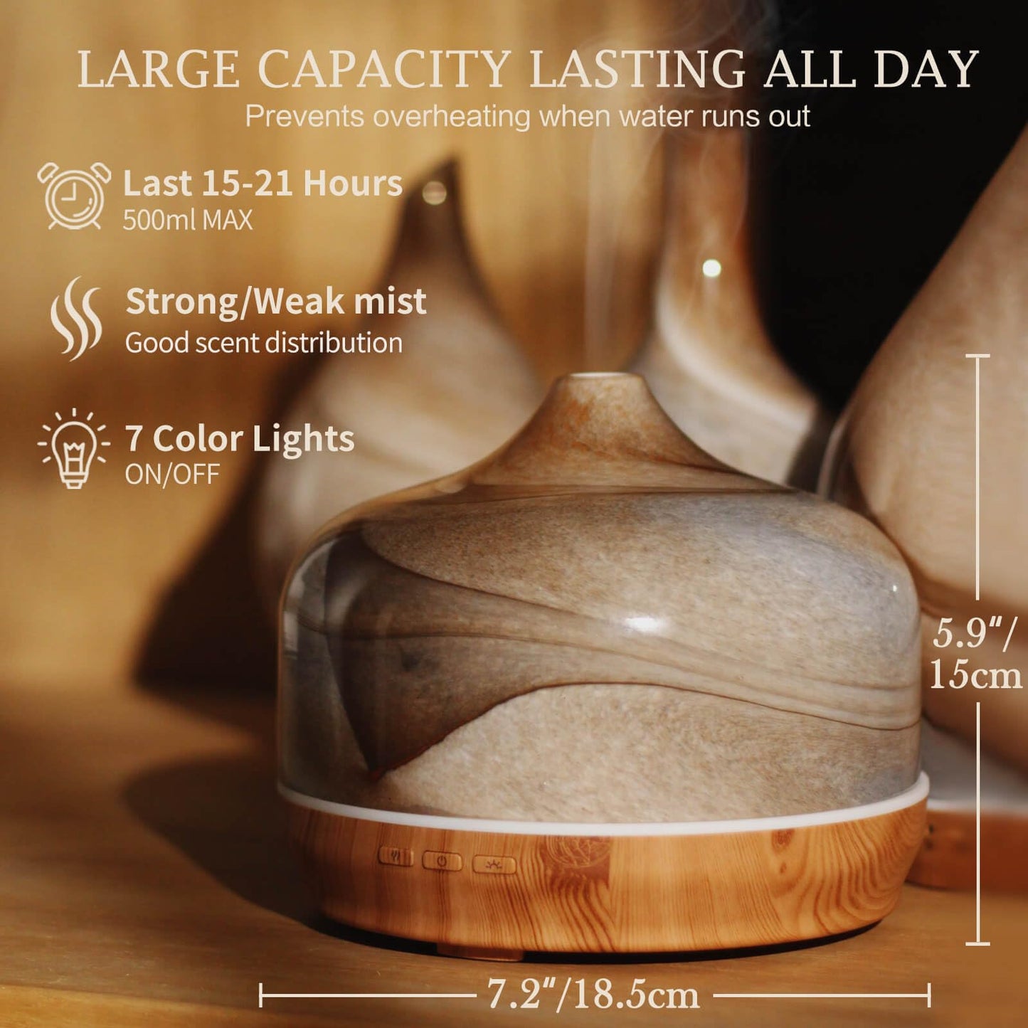 Glass Essential Oil Diffuser, 500ml