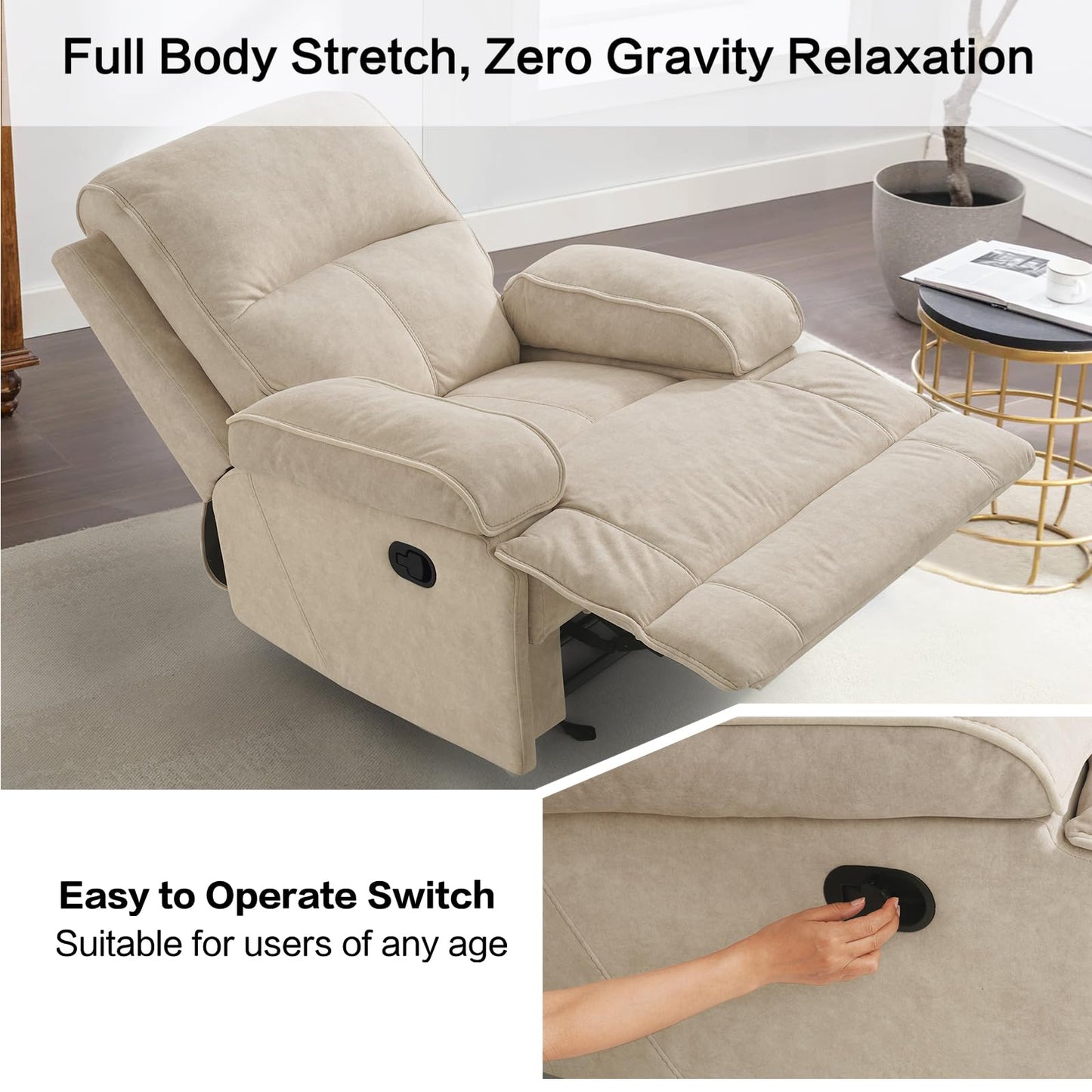 Oversized Upholstered Glider