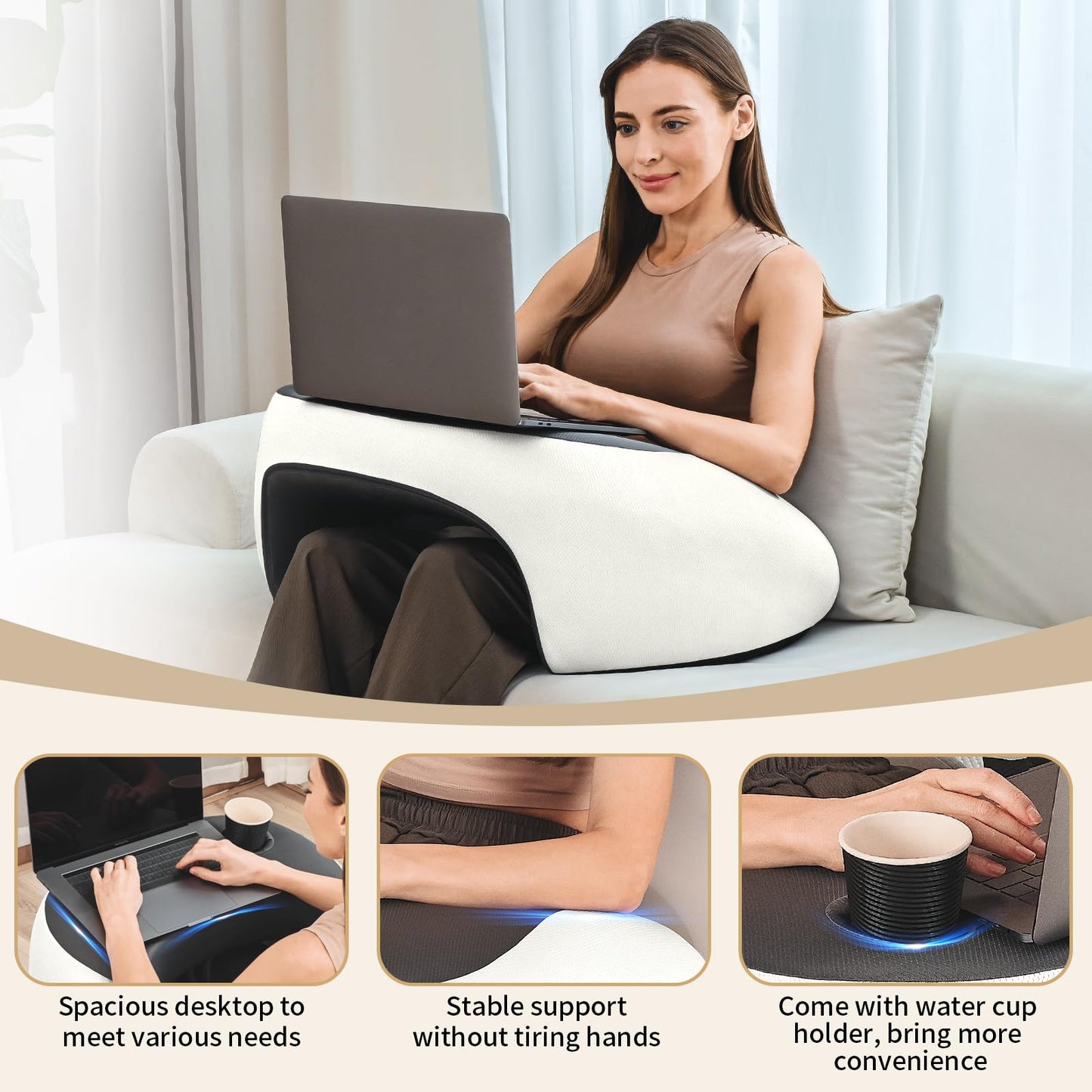 Lap Desk Support Pillow with Memory Foam