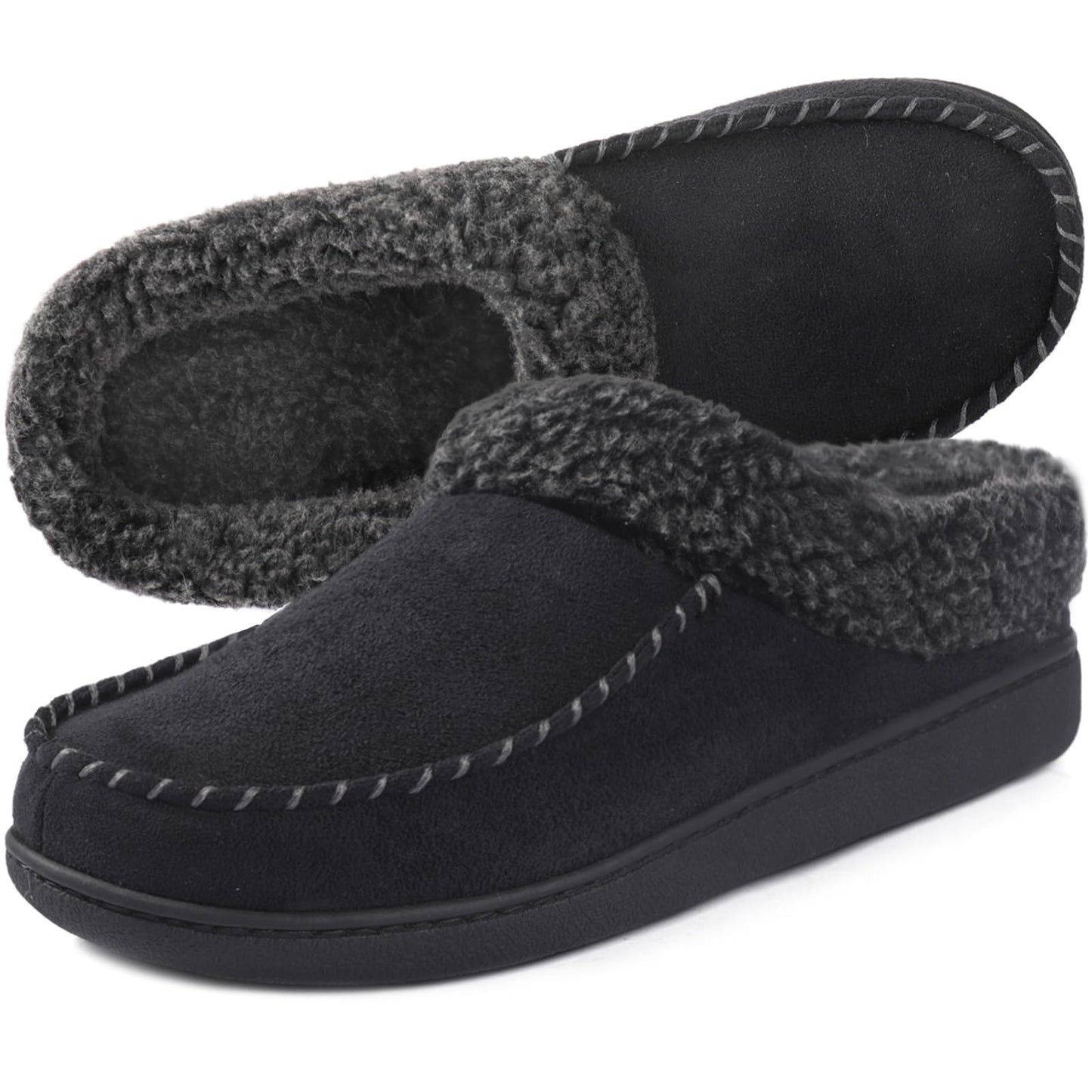 Men's Micro-suede Indoor/Outdoor Moccasins with EVA Foam Soles