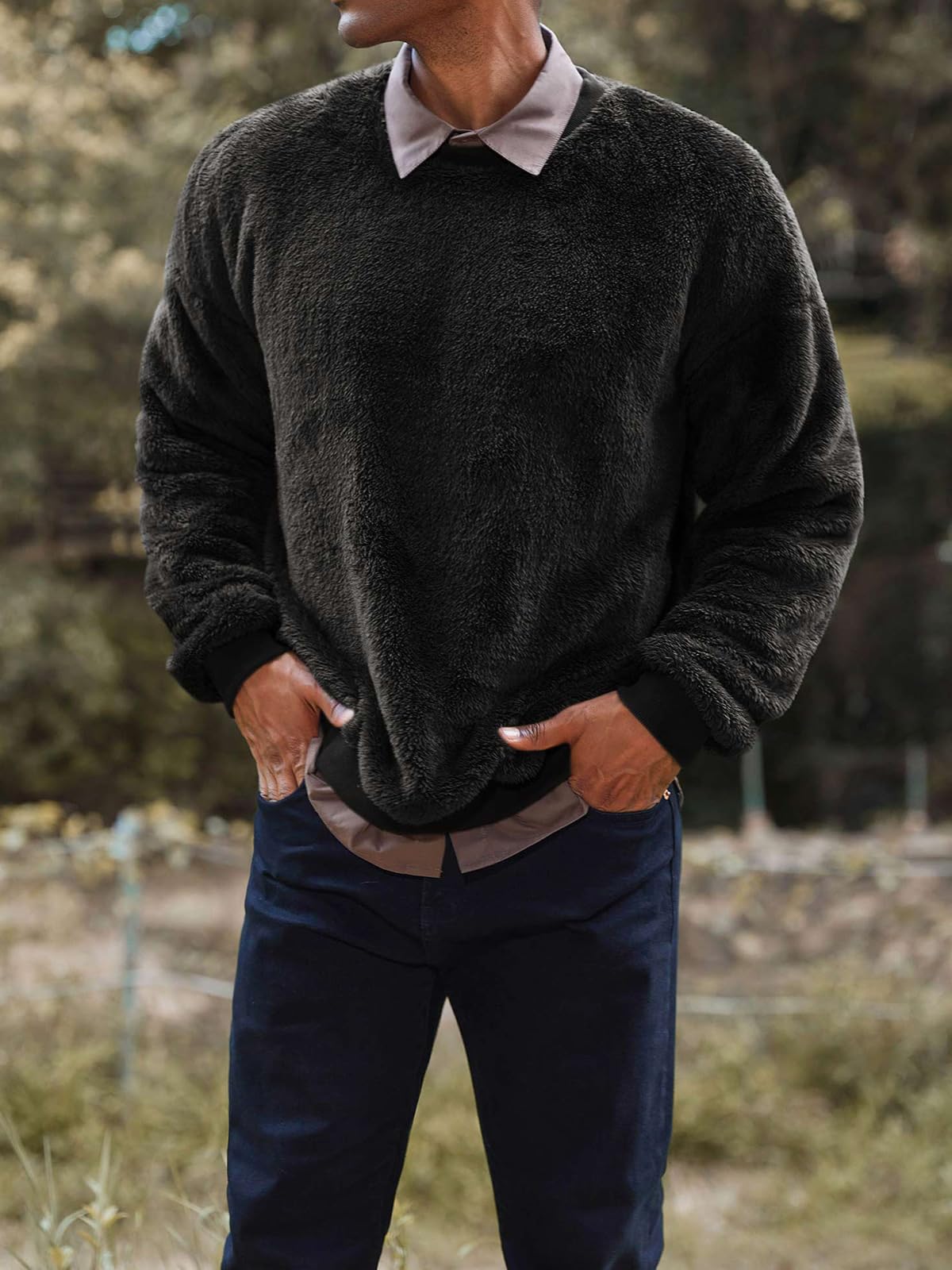 Men's Long Sleeve Sherpa Sweatshirt