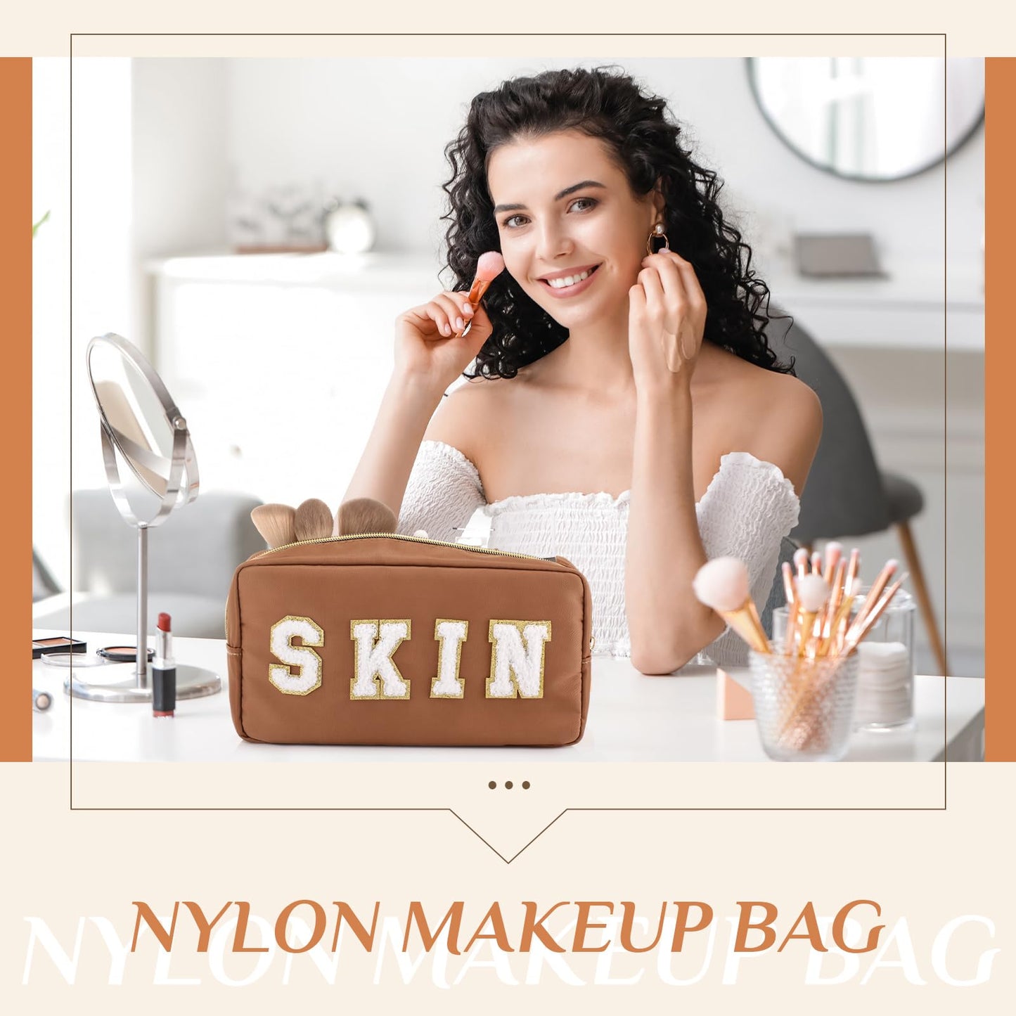 Labeled Makeup Bags Set - 4 Pack