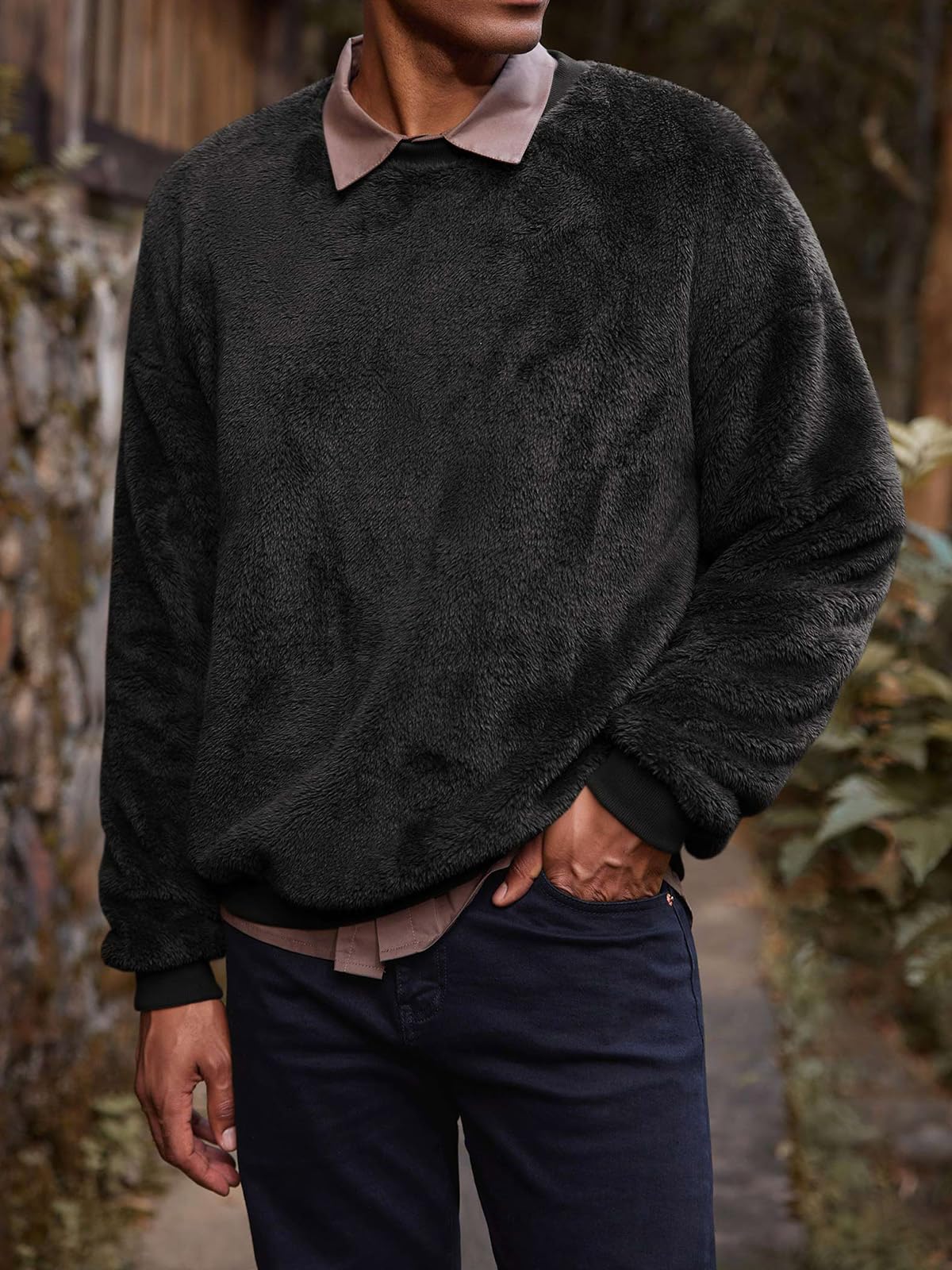 Men's Long Sleeve Sherpa Sweatshirt