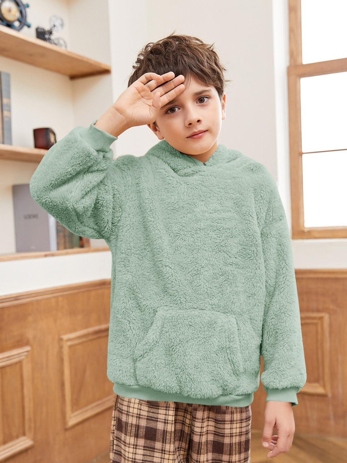 Boy’s Sherpa Fleece Pullover Hoodie