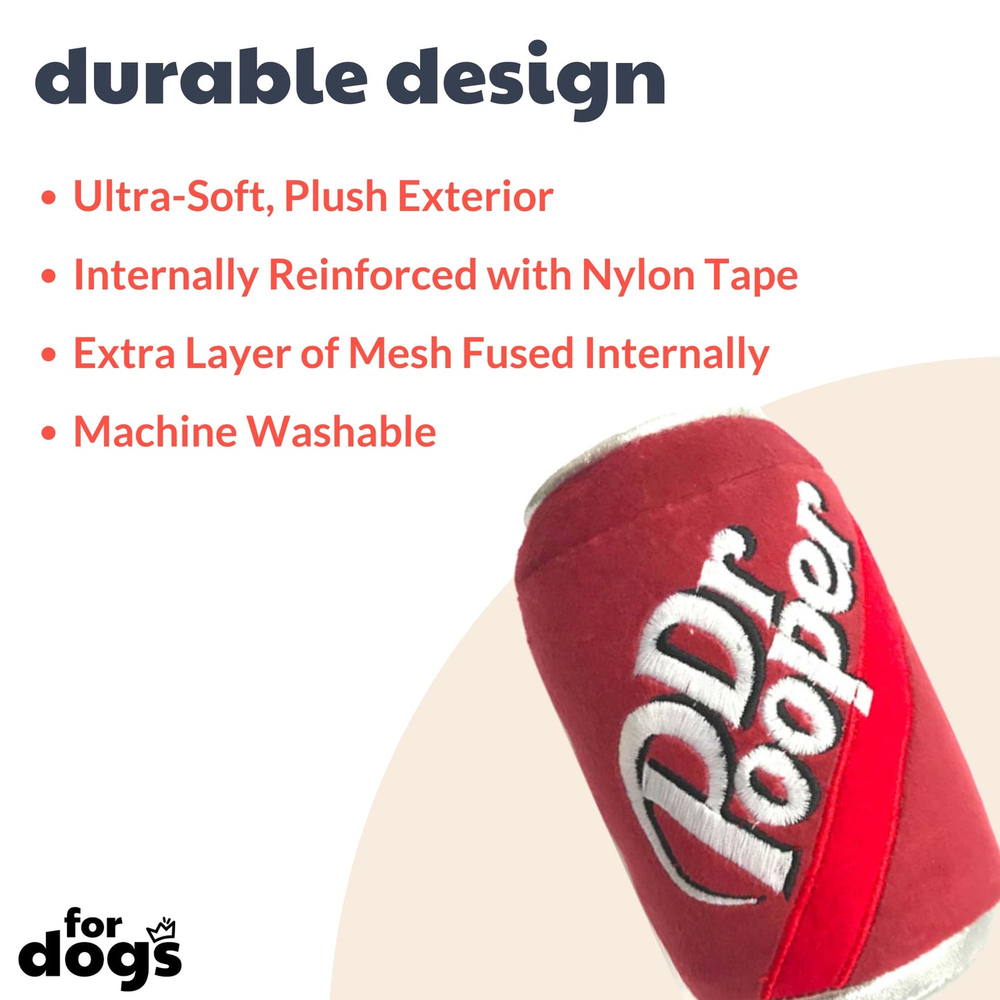 Dr Pooper - Plush Dog Chew Toy with Squeaker