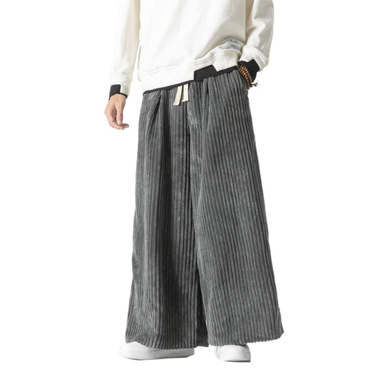 Men's Wide-Leg Oversized Corduroy Pants