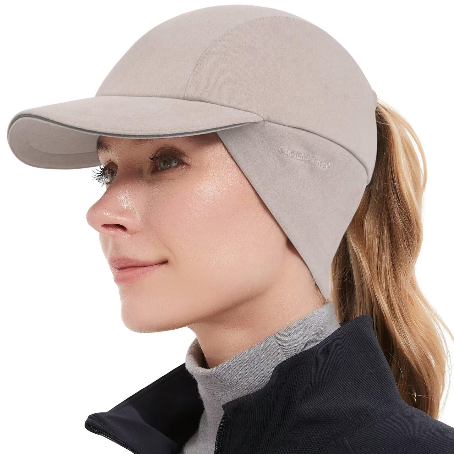 Women's Winter Fleece Hats with Ponytail Opening