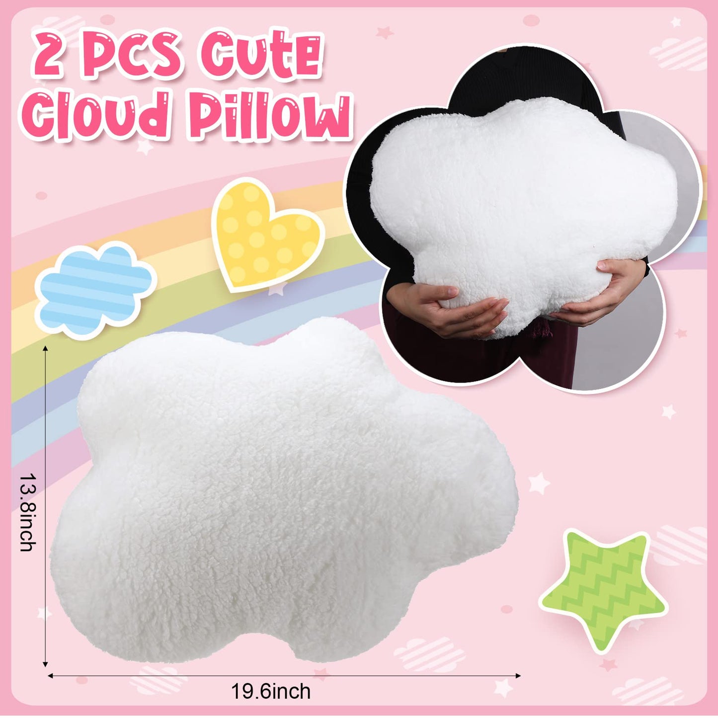 2-Piece Cloud Shaped Throw Pillows