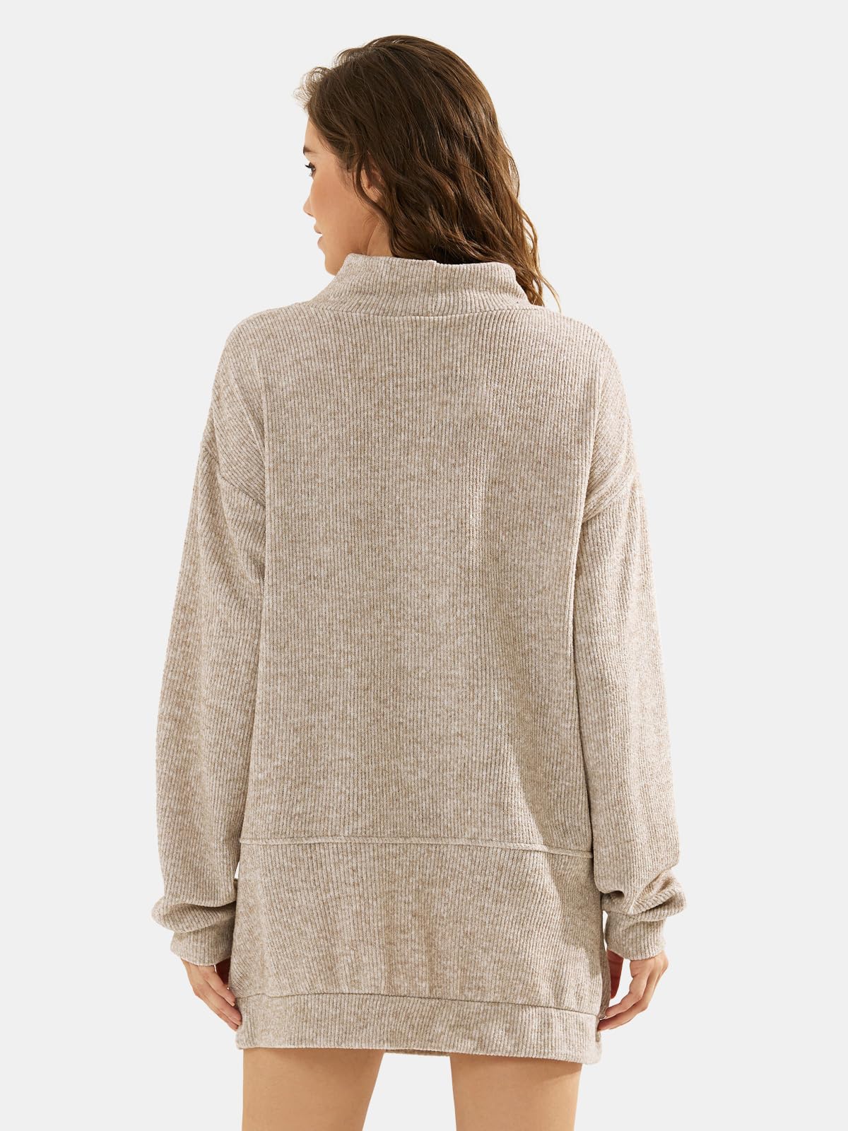 Women's Oversized Long Sweater Dress with Pockets
