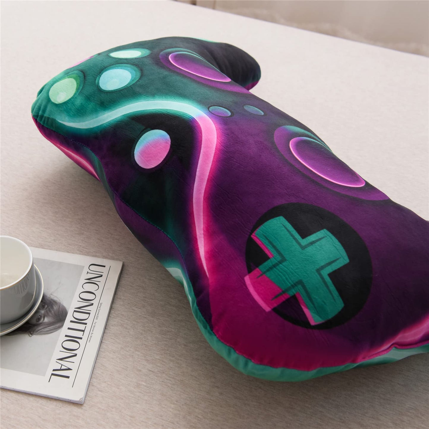 Game Controller Shaped Throw Pillow