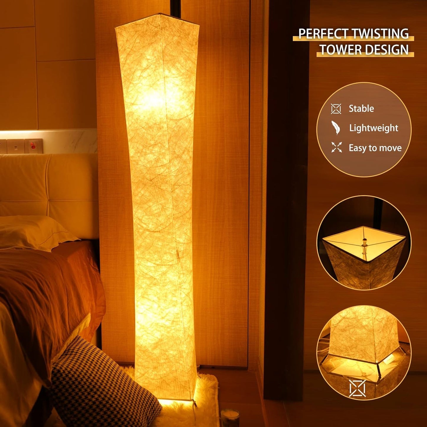 61'' LED Fabric Floor Lamp
