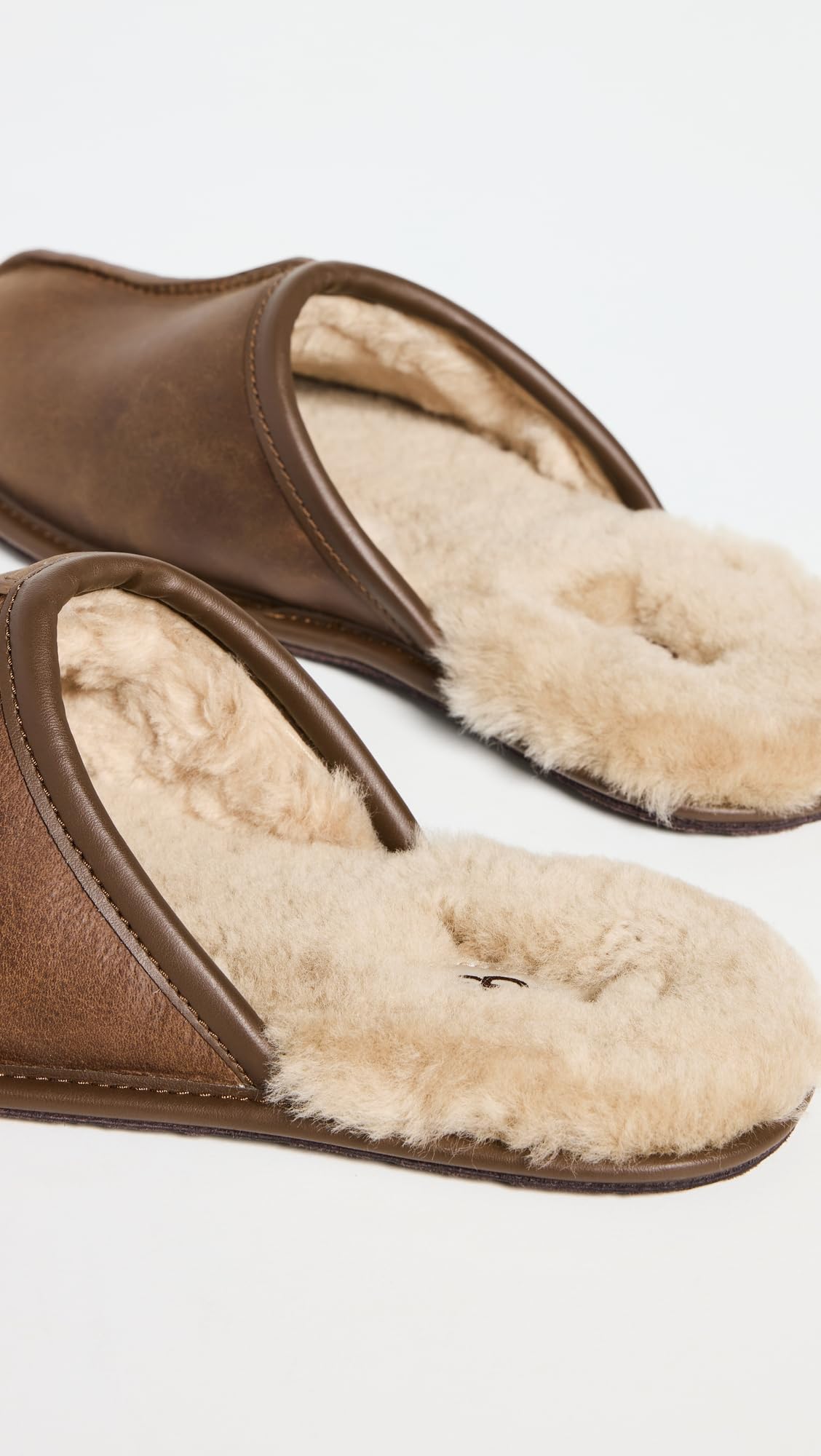Men's Tan Leather Scuff Slipper
