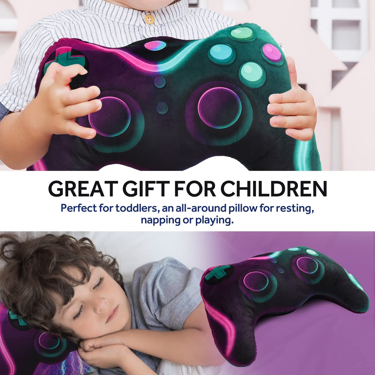 Game Controller Shaped Throw Pillow
