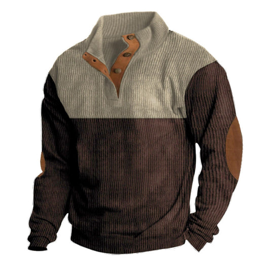 Men’s Long Sleeve Button-Collar Polo Sweater