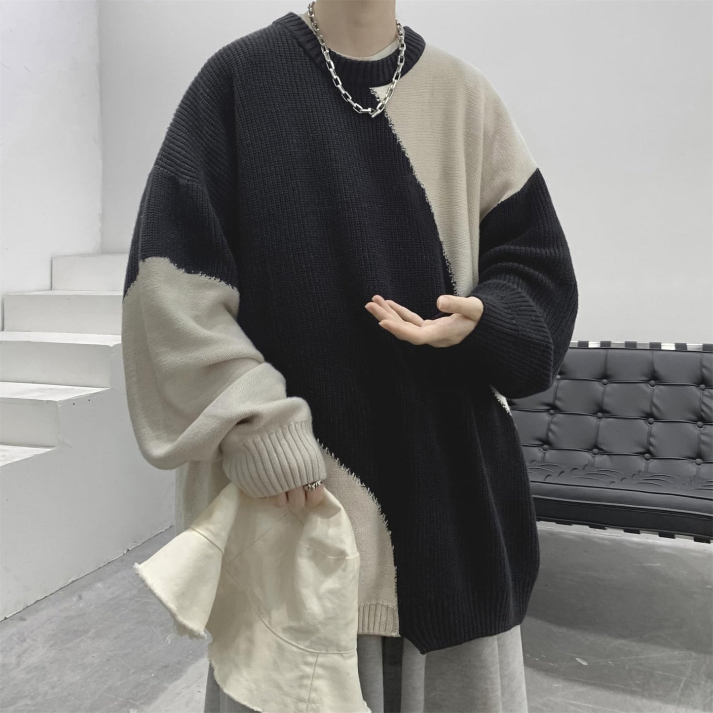 Men's Oversized Vintage Panel Sweatshirt