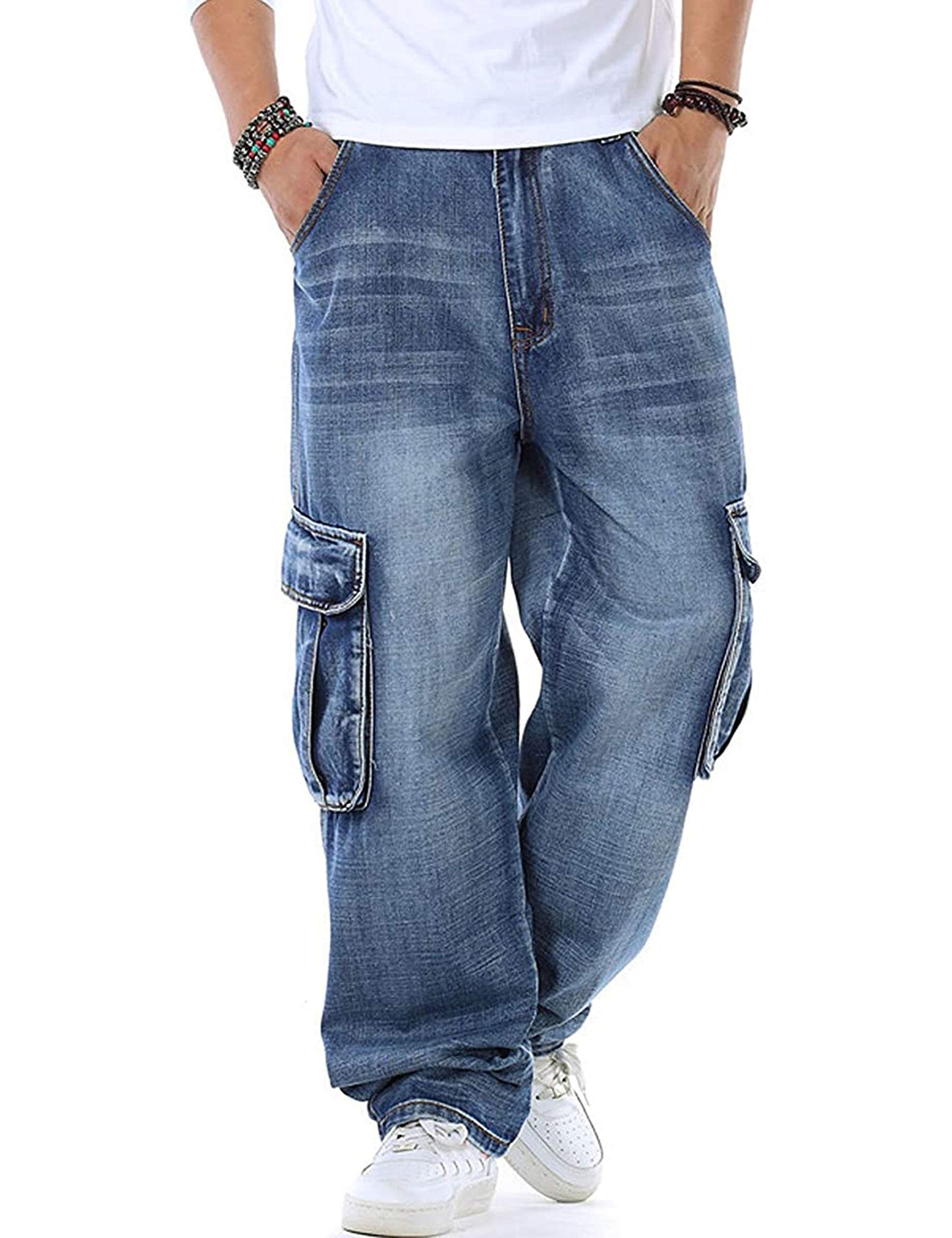Men's Casual Denim Cargo Jean