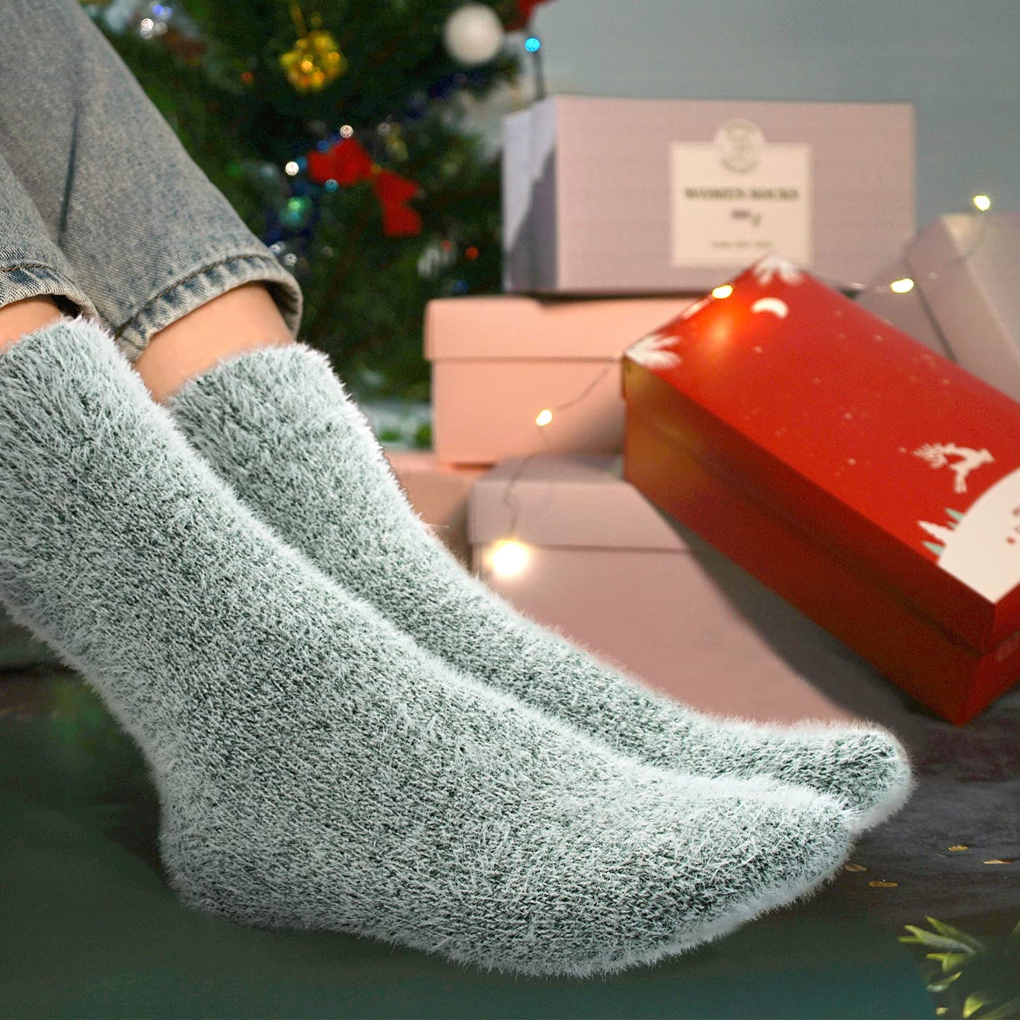 Women's Fuzzy Winter Socks Set, 5 Pack