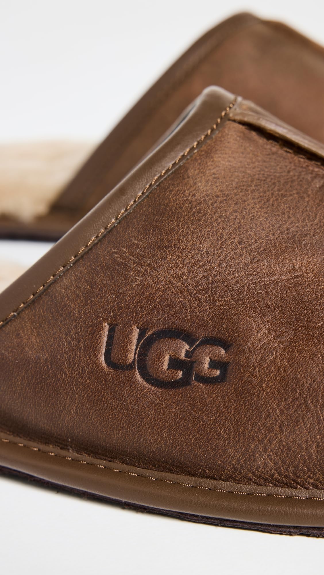 Men's Tan Leather Scuff Slipper