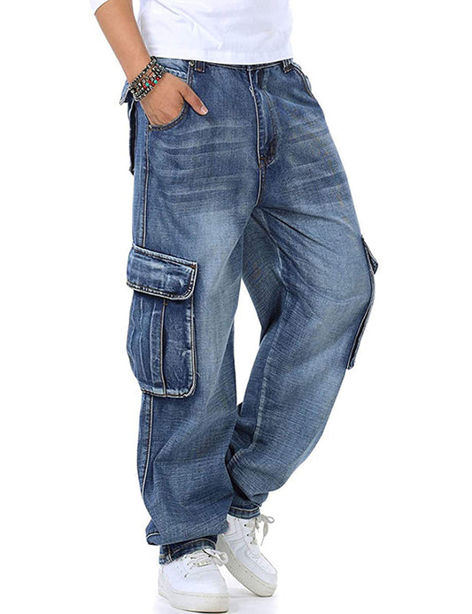 Men's Casual Denim Cargo Jean