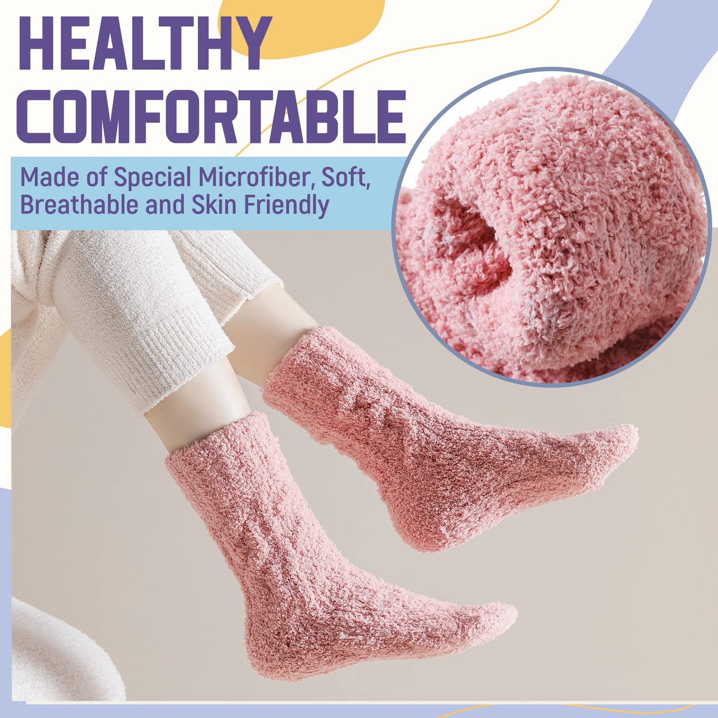 Women's Fuzzy Slipper Socks - 5 Pack