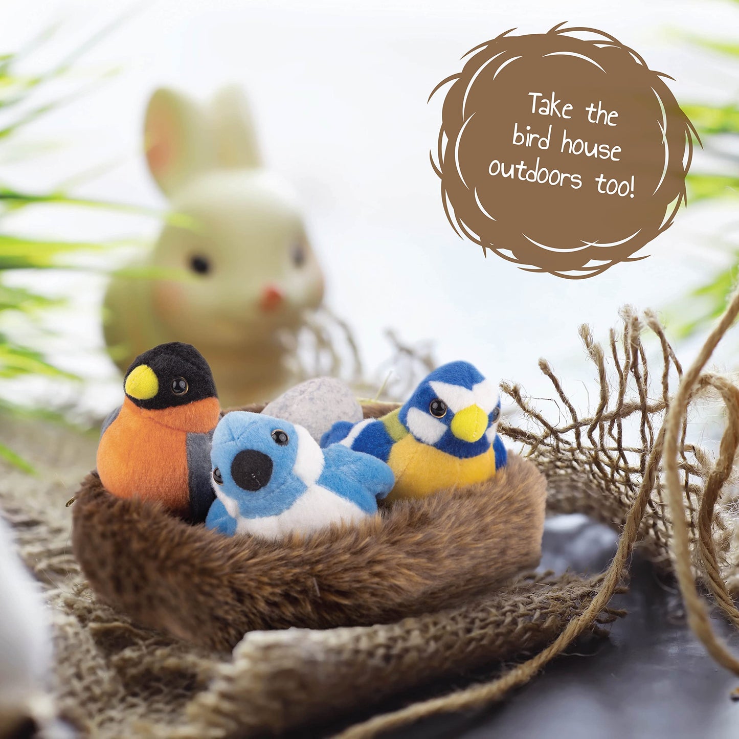 Bird Nest with Baby Birds Plushies