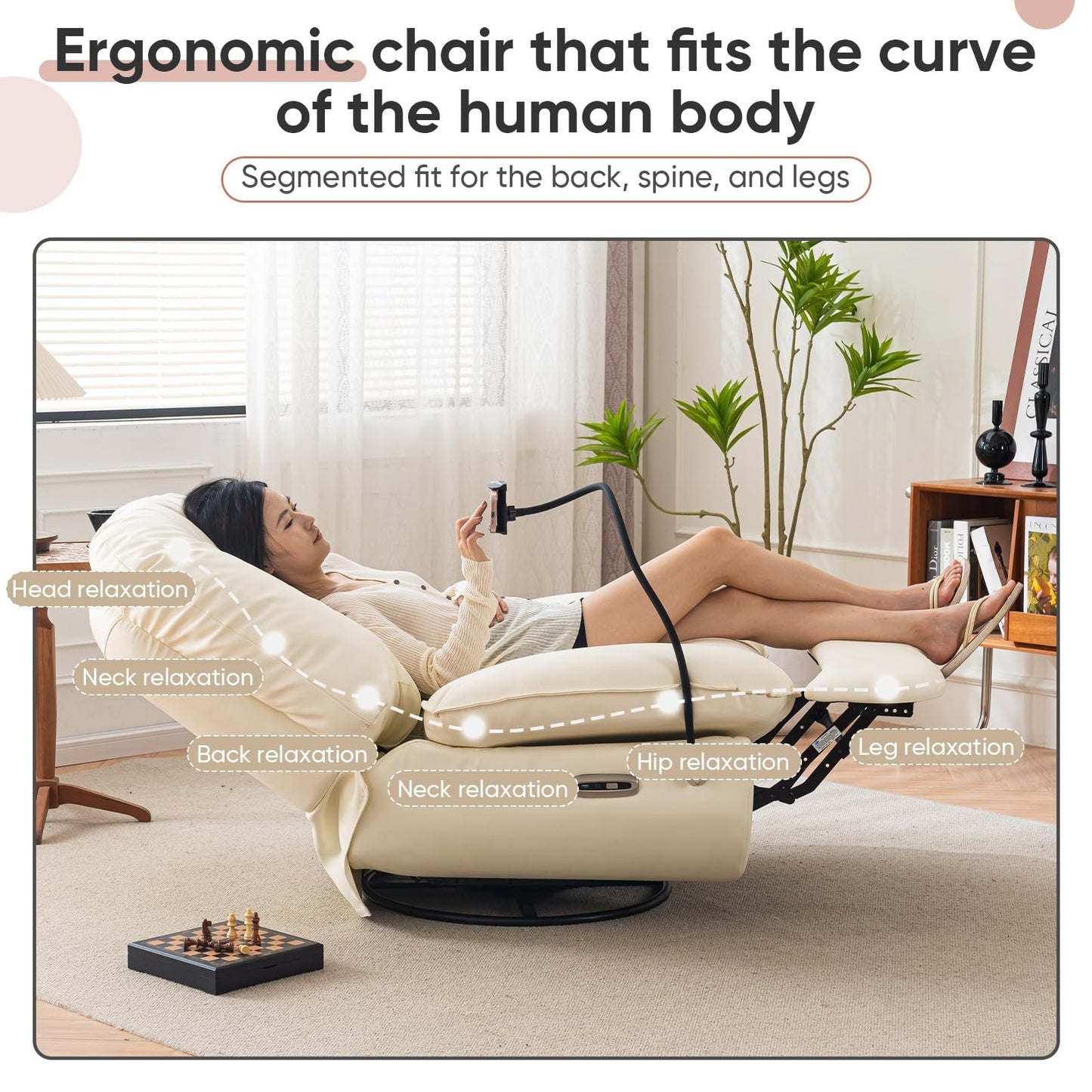 Oversized Electric Recliner with 360 Swivel