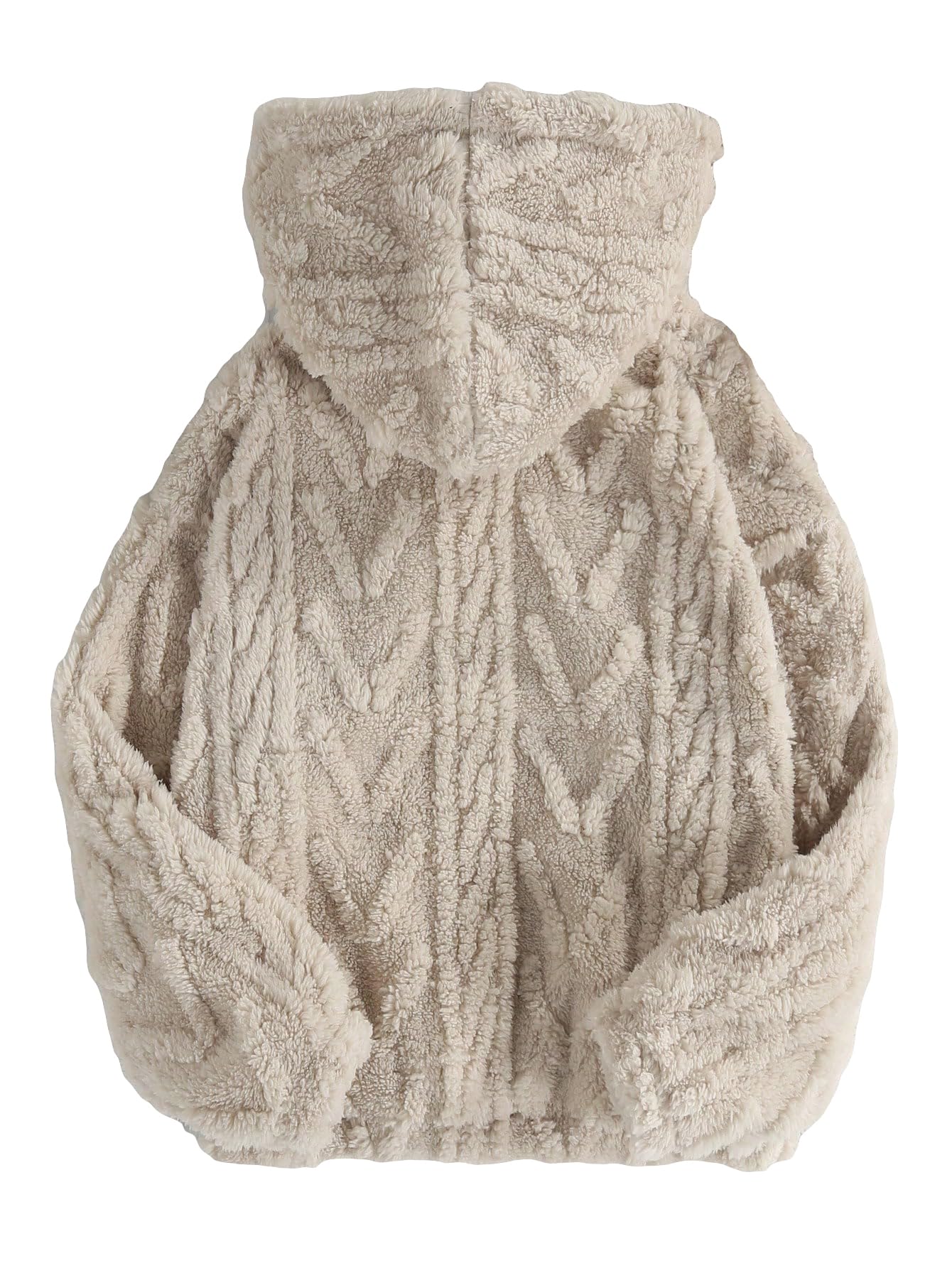 Kid's Plush Cable Knit Fleece Hoodie