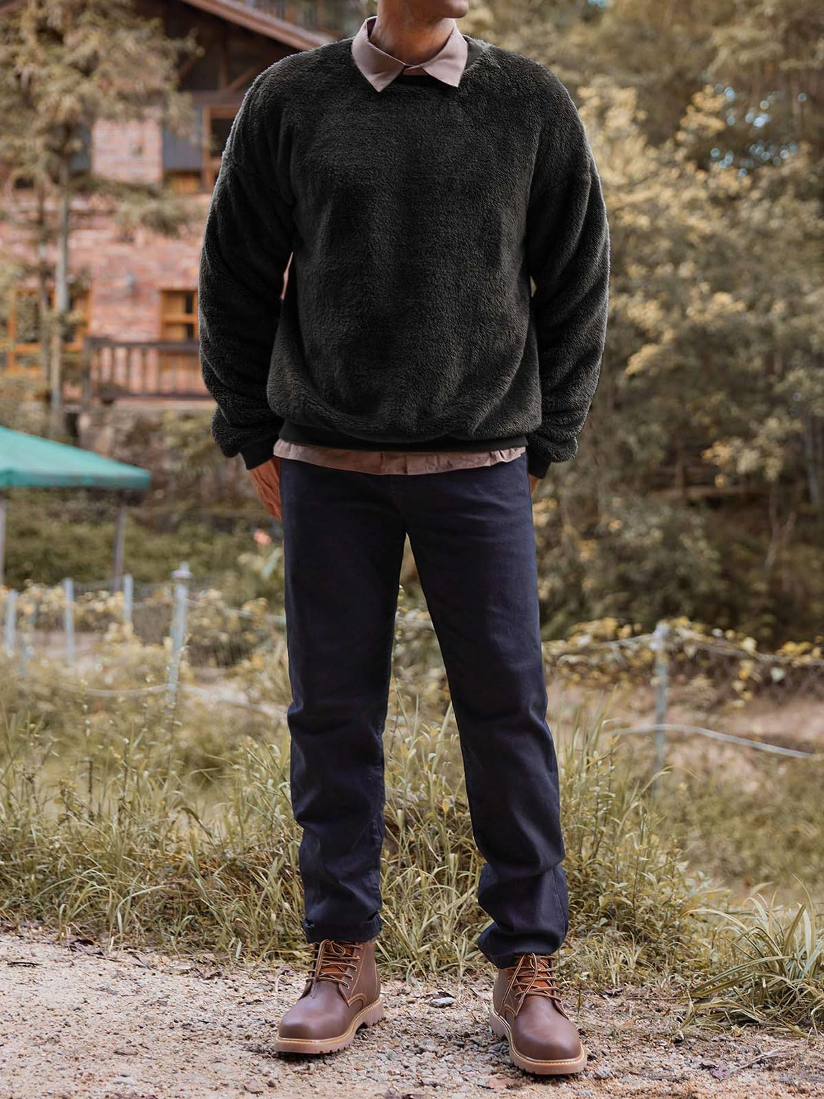 Men's Long Sleeve Sherpa Sweatshirt