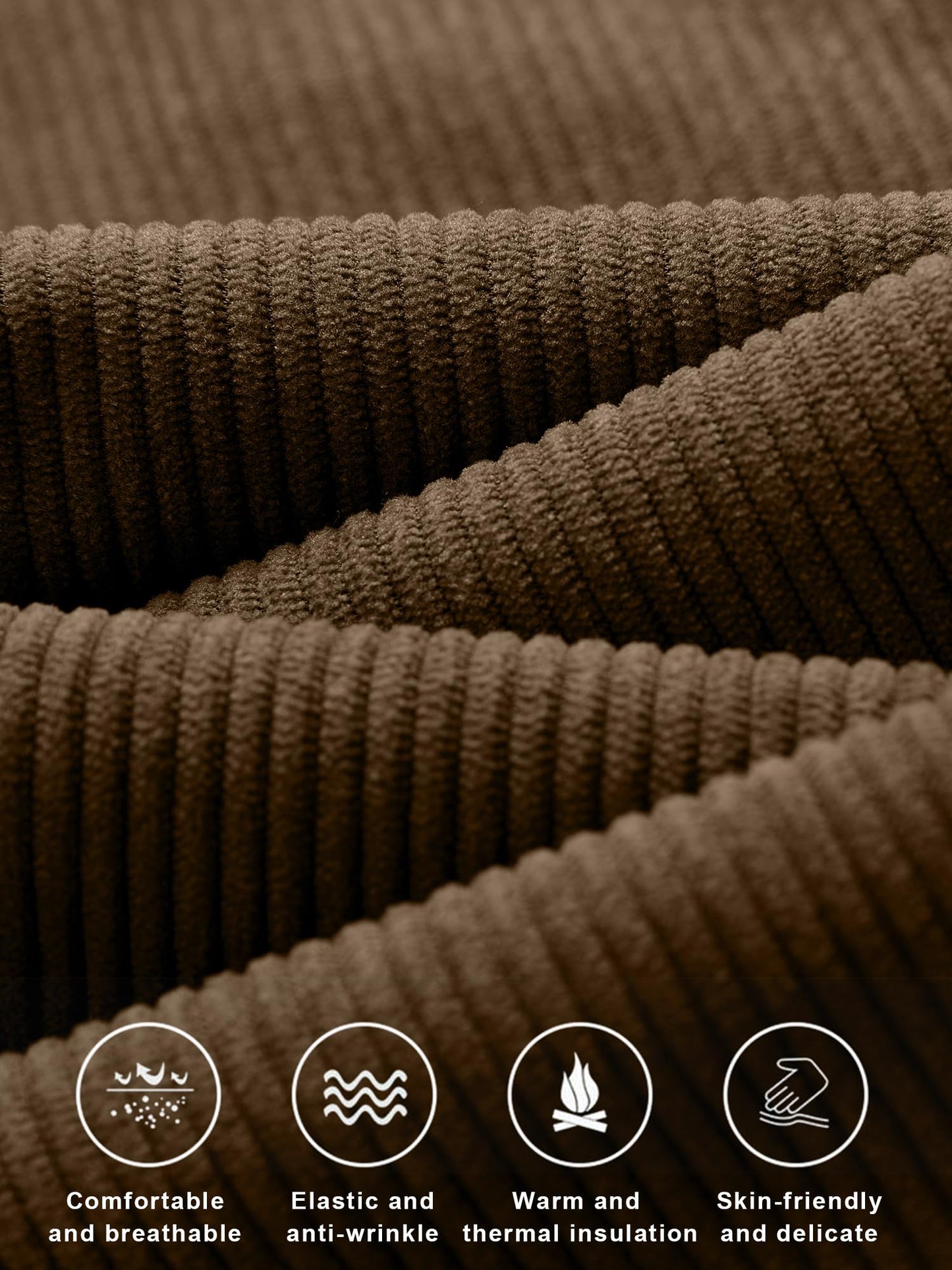 Men's Loose Corduroy Pants with Drawstring and Elastic Waist