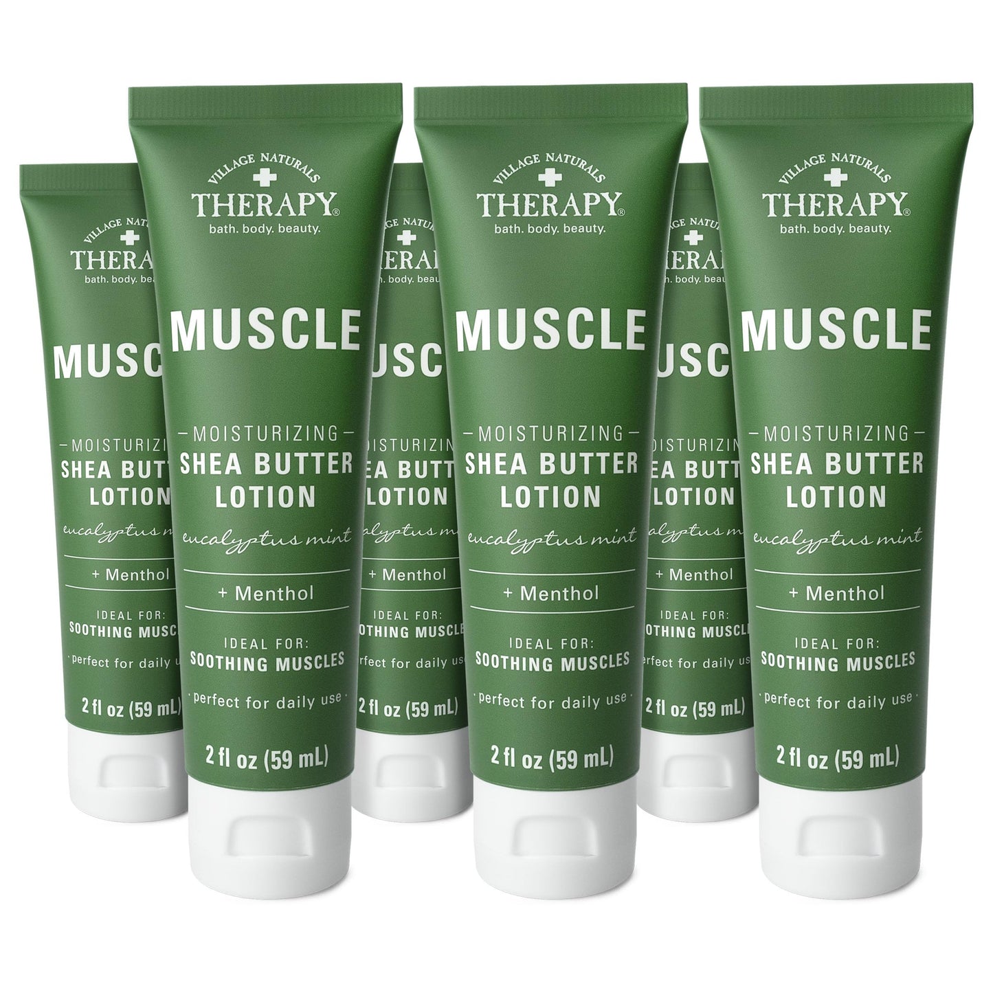 Village Naturals Therapy, Shea Butter Lotion, Eucalyptus Mint Scent, 6 Pack