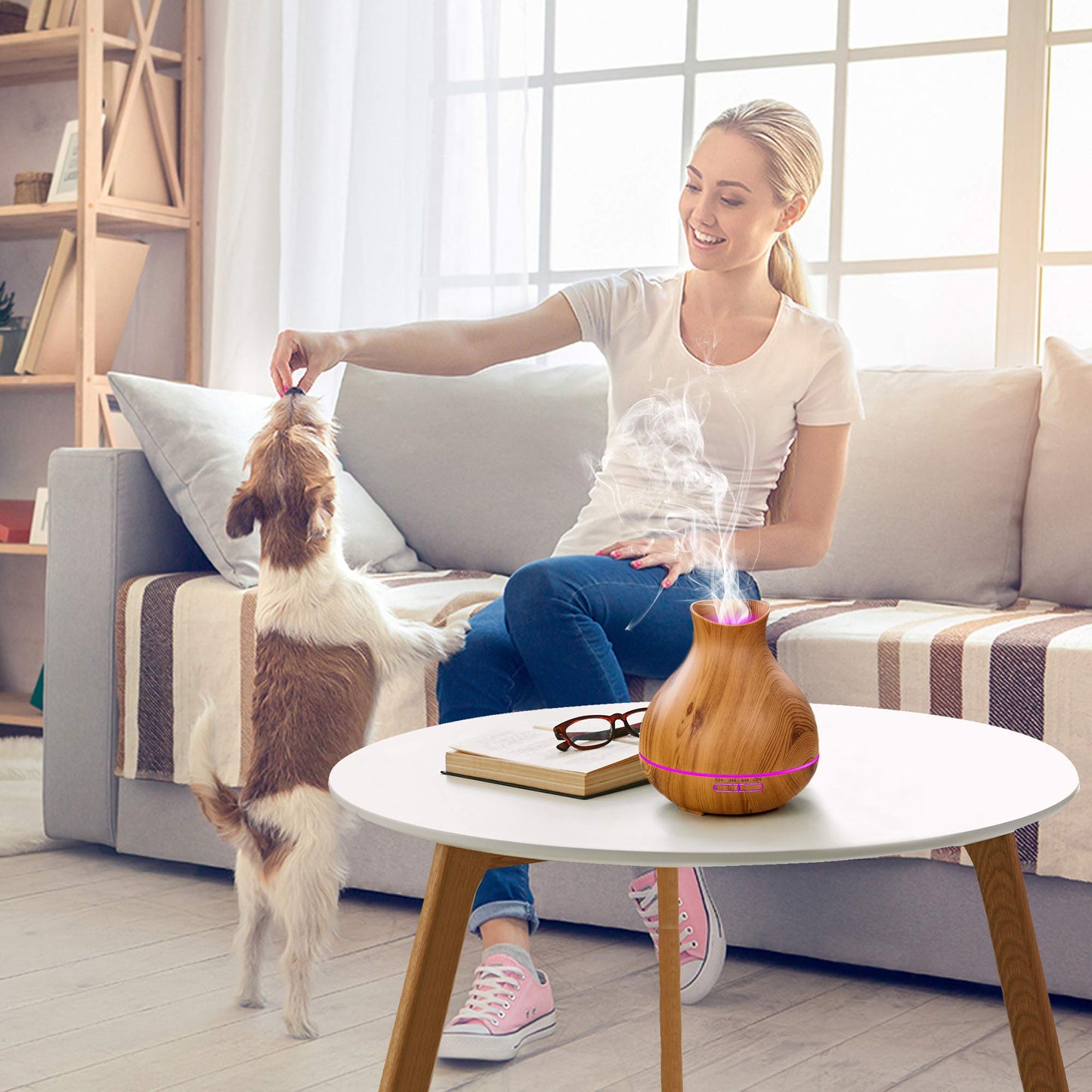 Wood Grain Vase Essential Oil Diffuser, 550ml