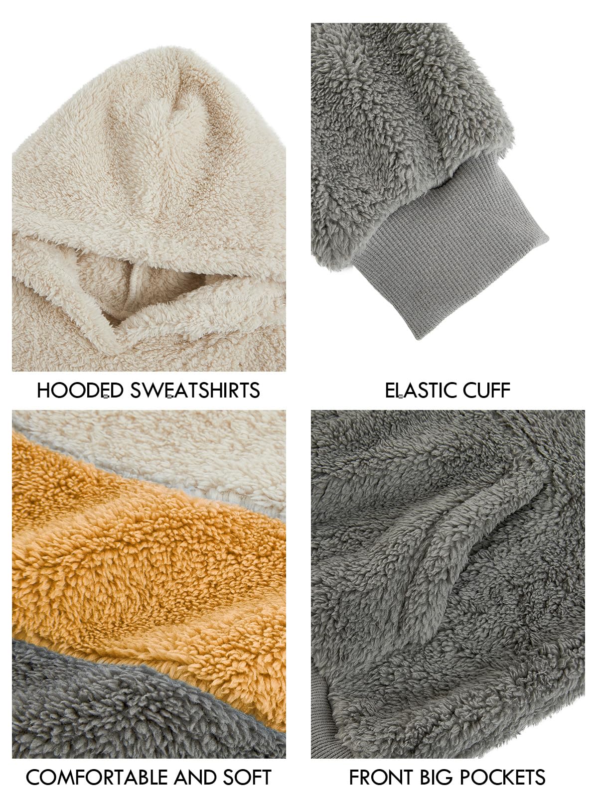 Boy's Color-Block Sherpa Pullover Hoodie