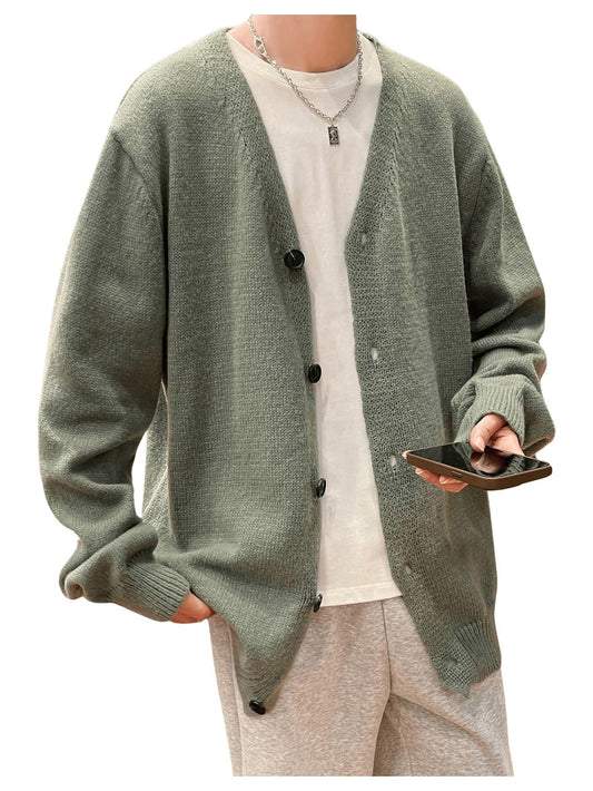 Men's Oversized  Long Sleeve Cardigan Sweater