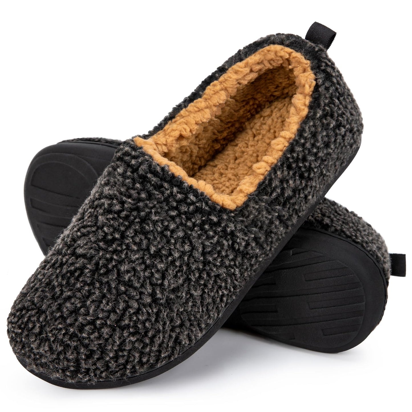 Men's Sherpa Indoor/Outdoor Slip-Ons with Memory Foam Soles