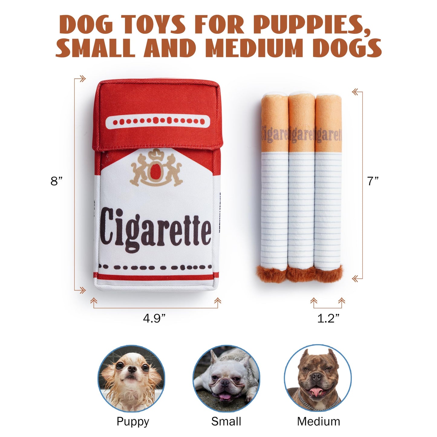 Giggle Puff Stick 3 Pack Box - Plush Dog Chew Toy