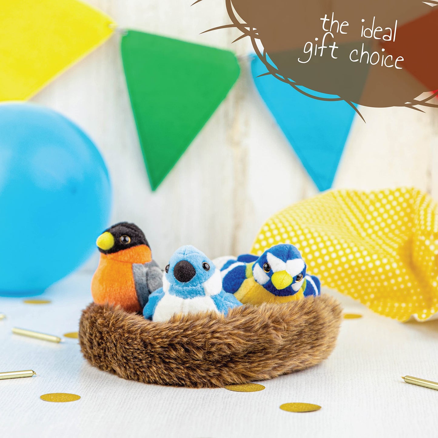 Bird Nest with Baby Birds Plushies