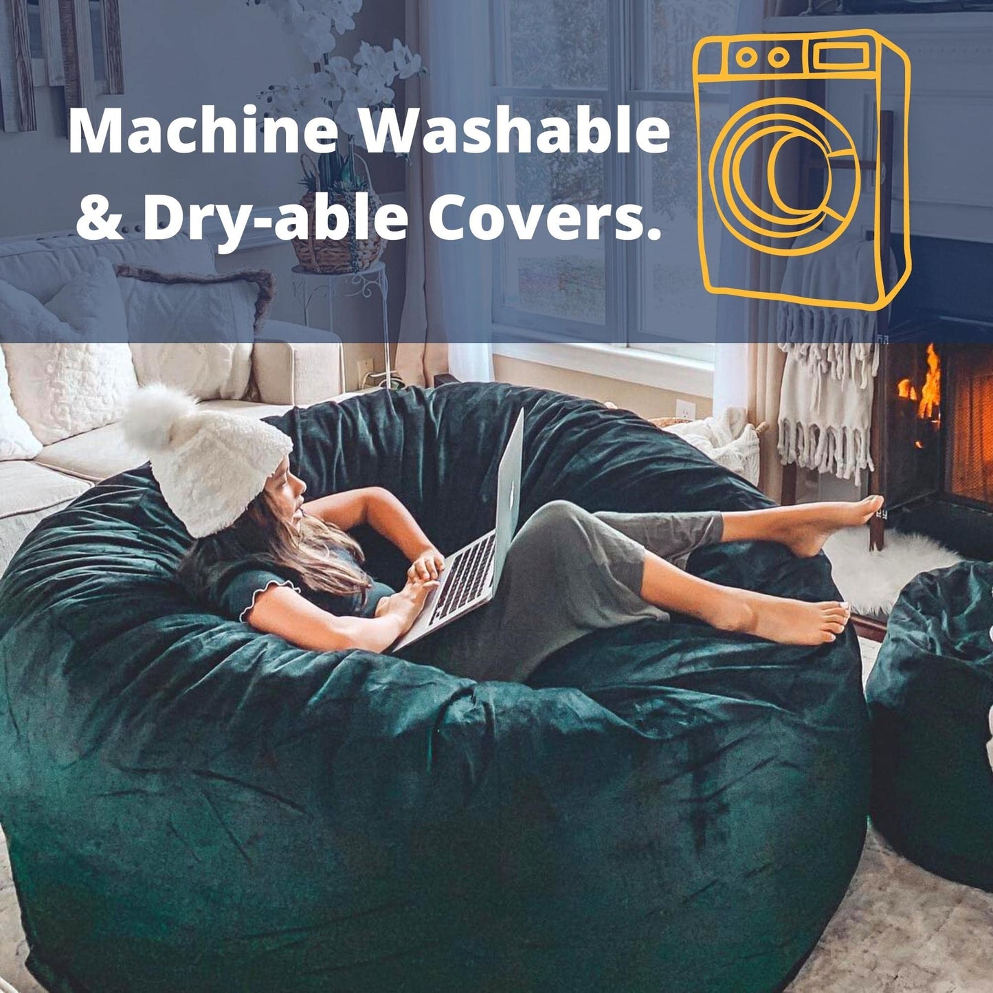 Ultimate Oversized 6ft Bean Bag Chair & Footstool