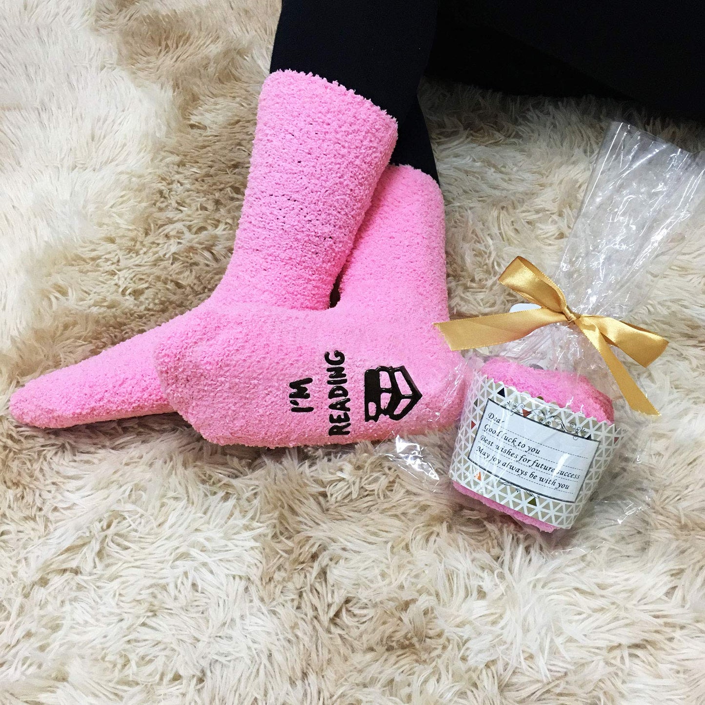 Fuzzy Reading Socks for Book Lovers