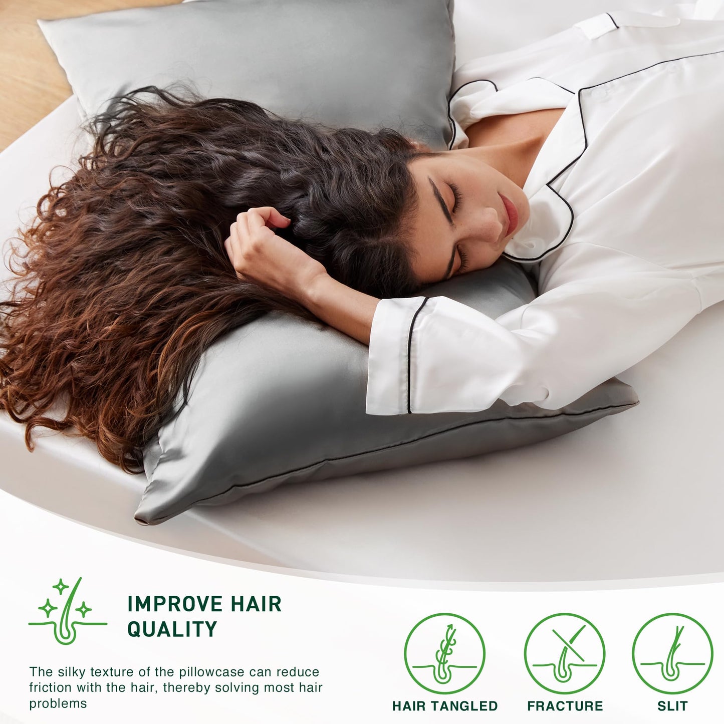 Satin Cooling Pillow Covers - Set of 2