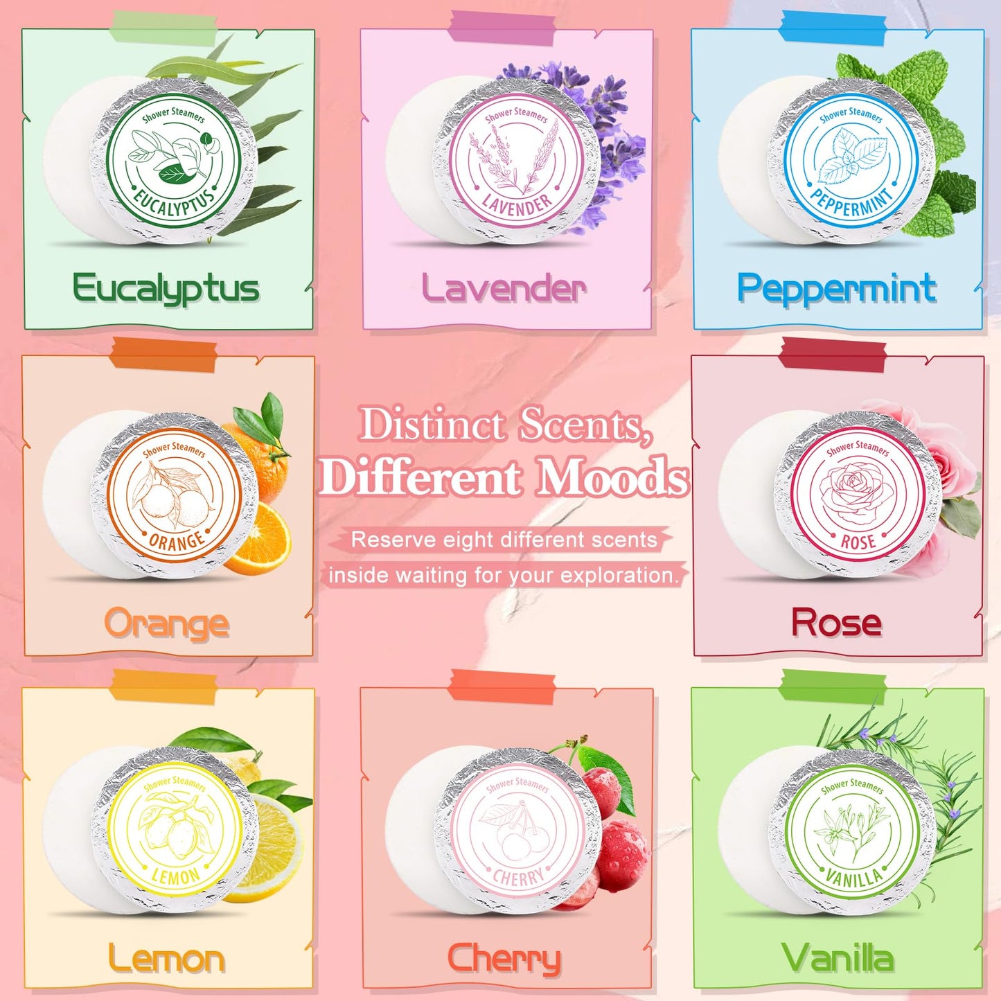 Shower Steamers Aromatherapy Gift Set, 8 Pack