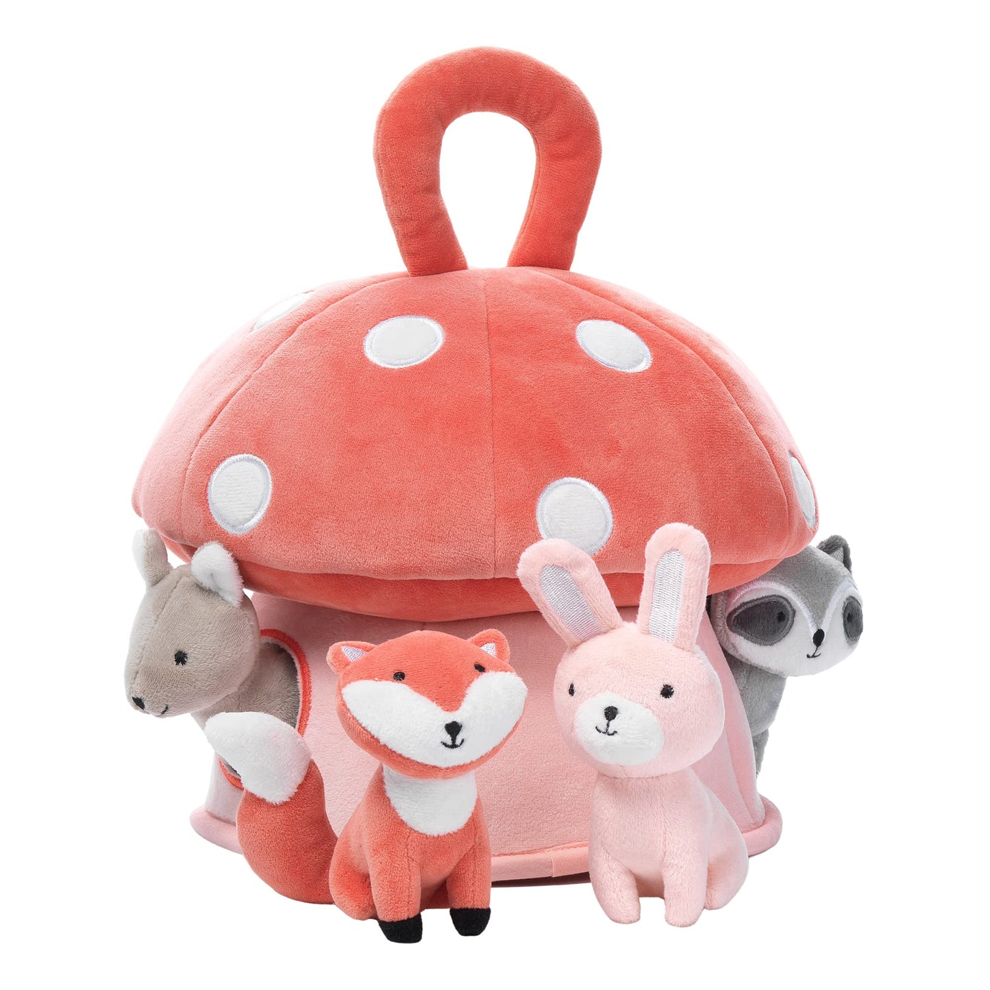 Plush Mushroom House with 4 Stuffed Animal Toys